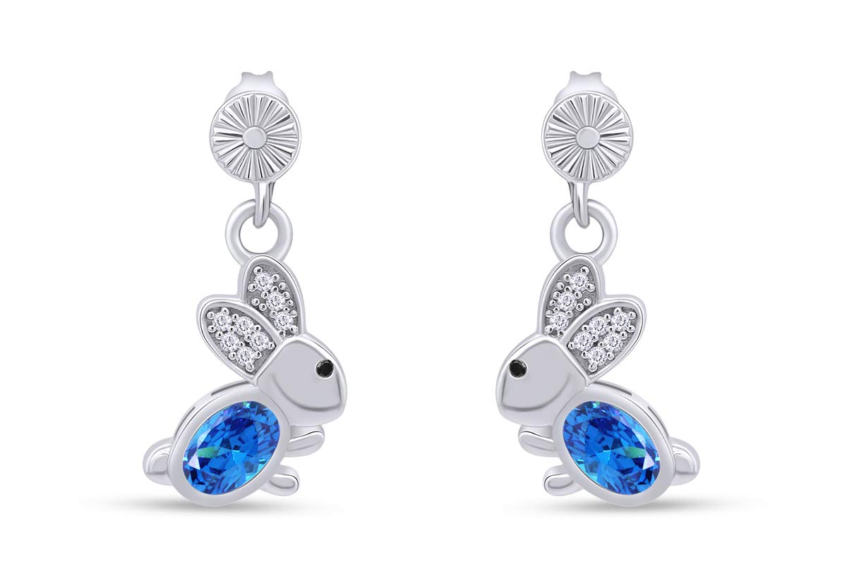 14K Gold Over Sterling Silver Rabbit Drop Earrings for Women - Elegant Easter Bunny Jewelry Gift for Her, Perfect for Easter, Spring, and Everyday Wear