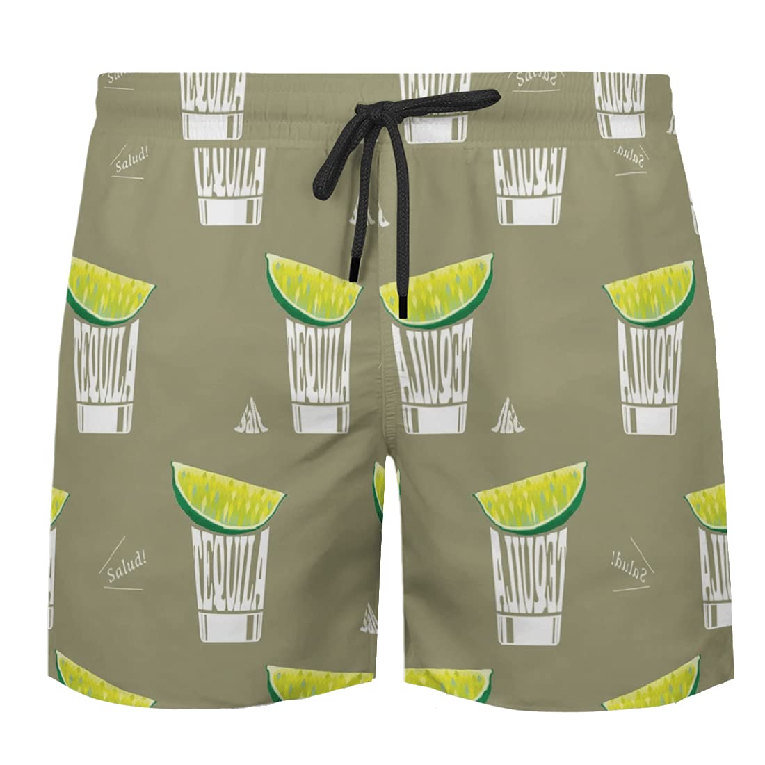 Men's Tequila Print Swim Trunks - Quick Dry Beach Shorts with Drawstring Waist - Perfect for Pool, Beach & Vacation - 2-Pack Set