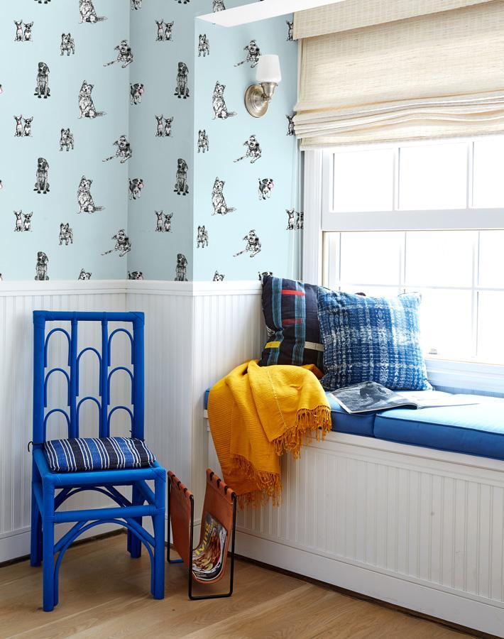 Nathan Turner Mutts Wallpaper - Sky Blue Dog Pattern Peel & Stick Wallpaper for Nursery, Kids Room & Pet-Friendly Home Decor