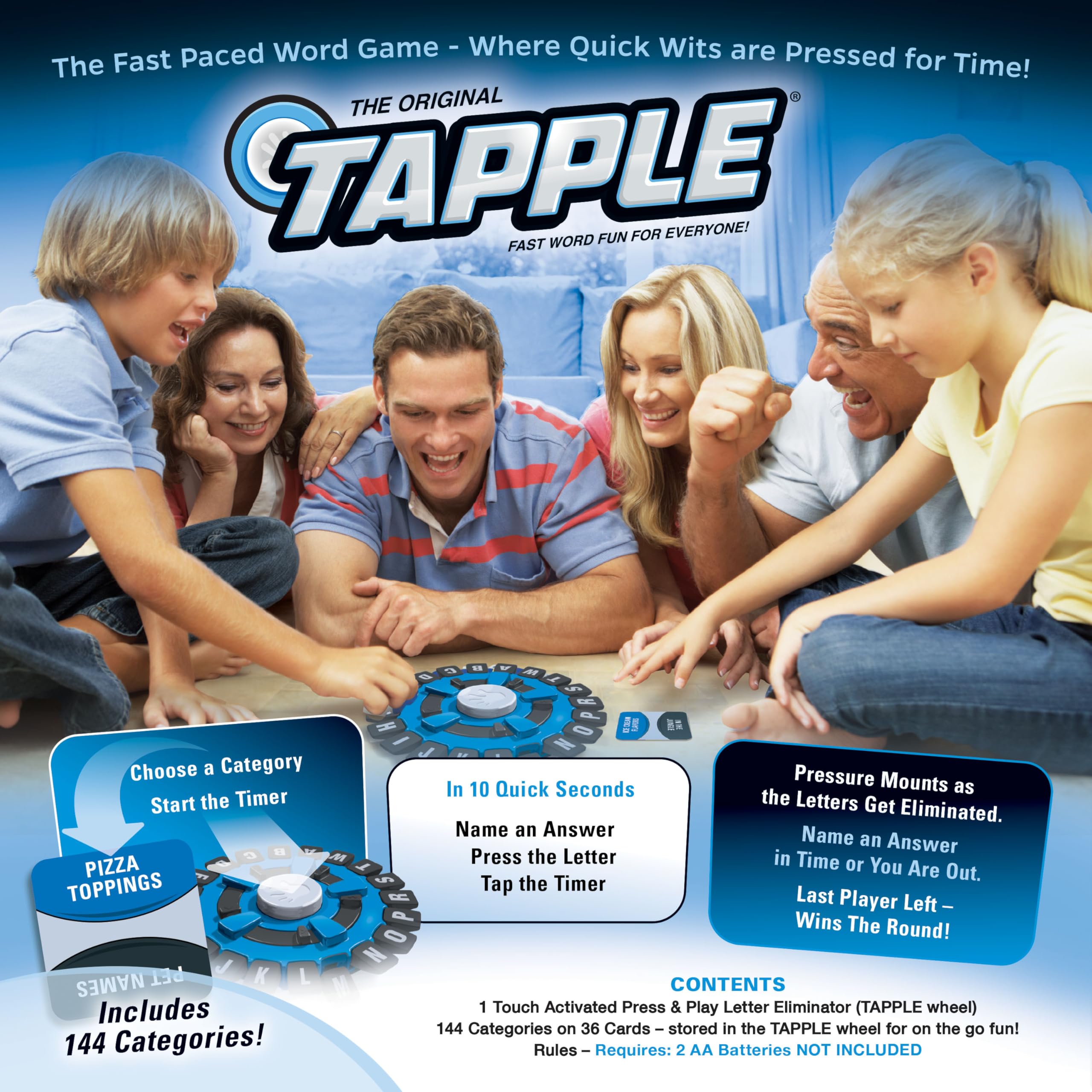 USAOPOLY TAPPLE® Fast-Paced Family Word Board Game - Fun Category & Timer Challenge for All Ages | Perfect for Game Nights, Classroom Learning & Party Icebreakers (1 Pack)