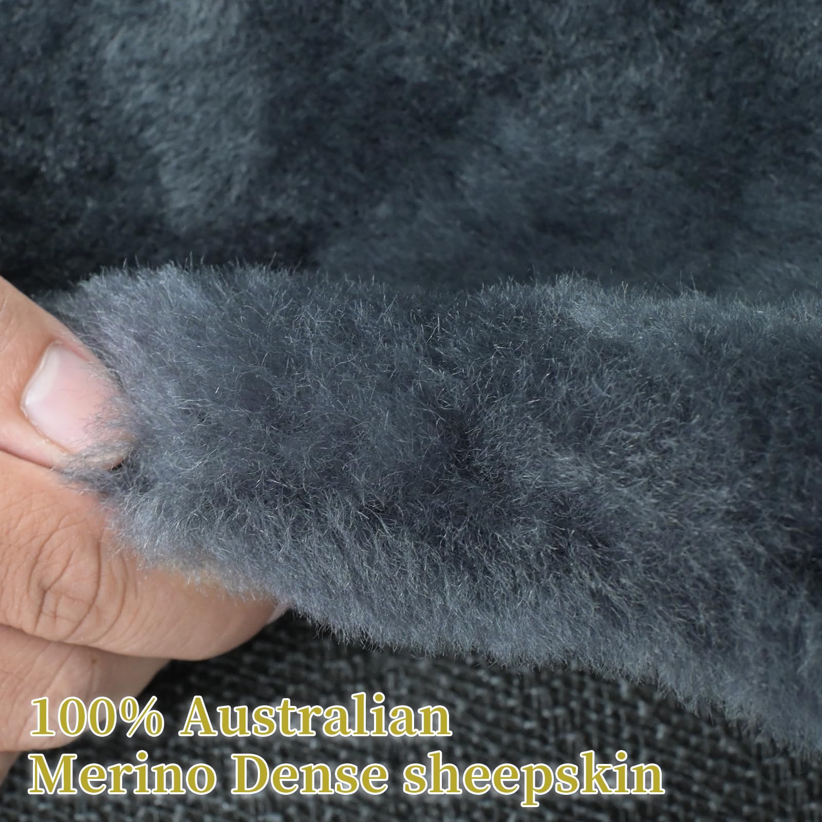 Premium Genuine Australian Merino Wool Car Seat Covers - Luxury Breathable Super Soft Sheepskin Front Seat Protectors for Cars, SUVs, Trucks & Sedans | Universal Fit | Charcoal Grey | Perfect for Long Drives, Winter Warmth & Enhanced Comfort