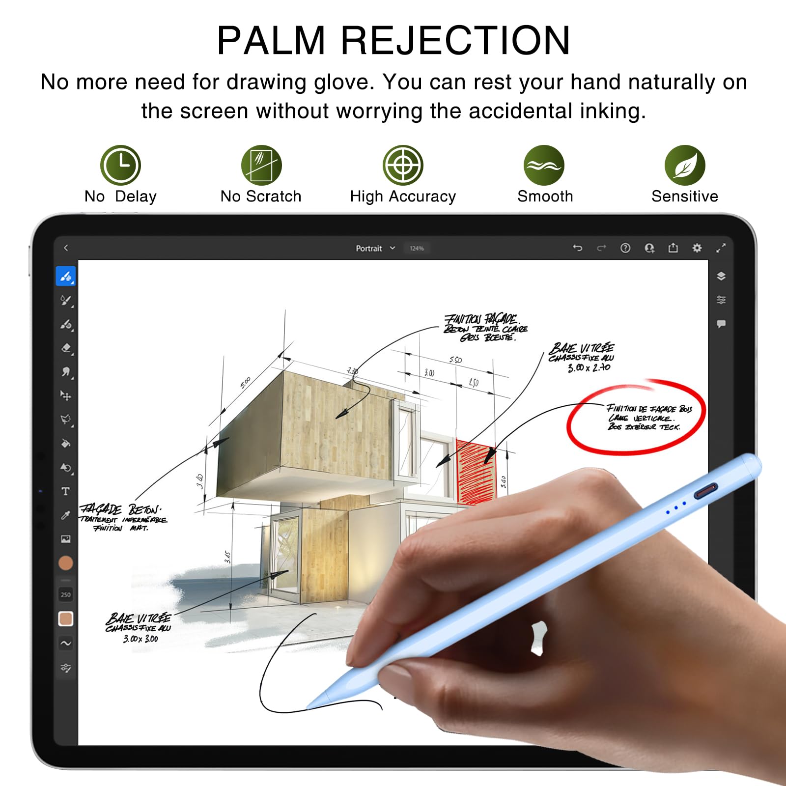 HATOKU 2nd Gen Stylus Pen for iPad (2018-2024) - 15 Min Fast Charge, Tilt & Palm Rejection - Compatible with iPad Air 3/4/5/M2, iPad Mini 5/6, iPad 6-10, iPad Pro 11