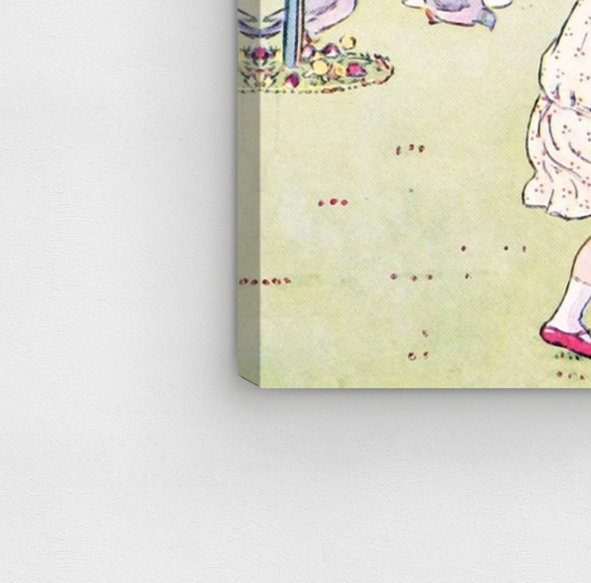 Oliver Gal Artist Co. 'Ring Around The Rosy' Kids Wall Art - 24x24 Inch Canvas Print for Children's Bedroom & Playroom Decor in Green & Blue - Nursery, Daycare & Play Area Wall Décor