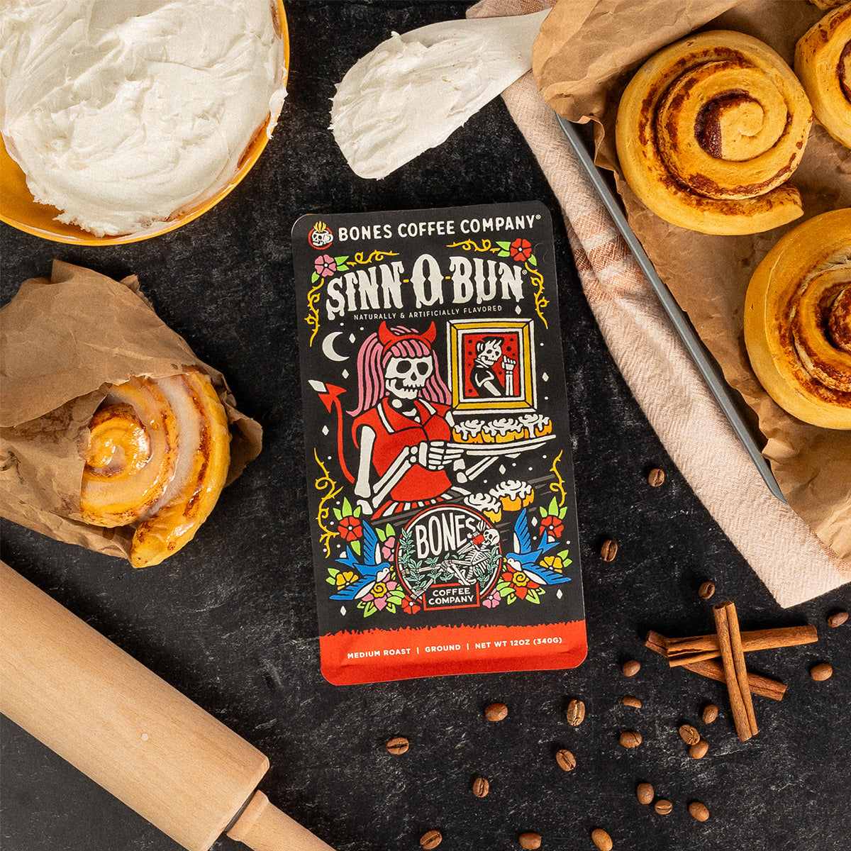 Organic Decaf Sinn O Bun Coffee | 12oz Whole Bean | Rich & Smooth Flavor | Perfect for Morning Brew & Afternoon Relaxation