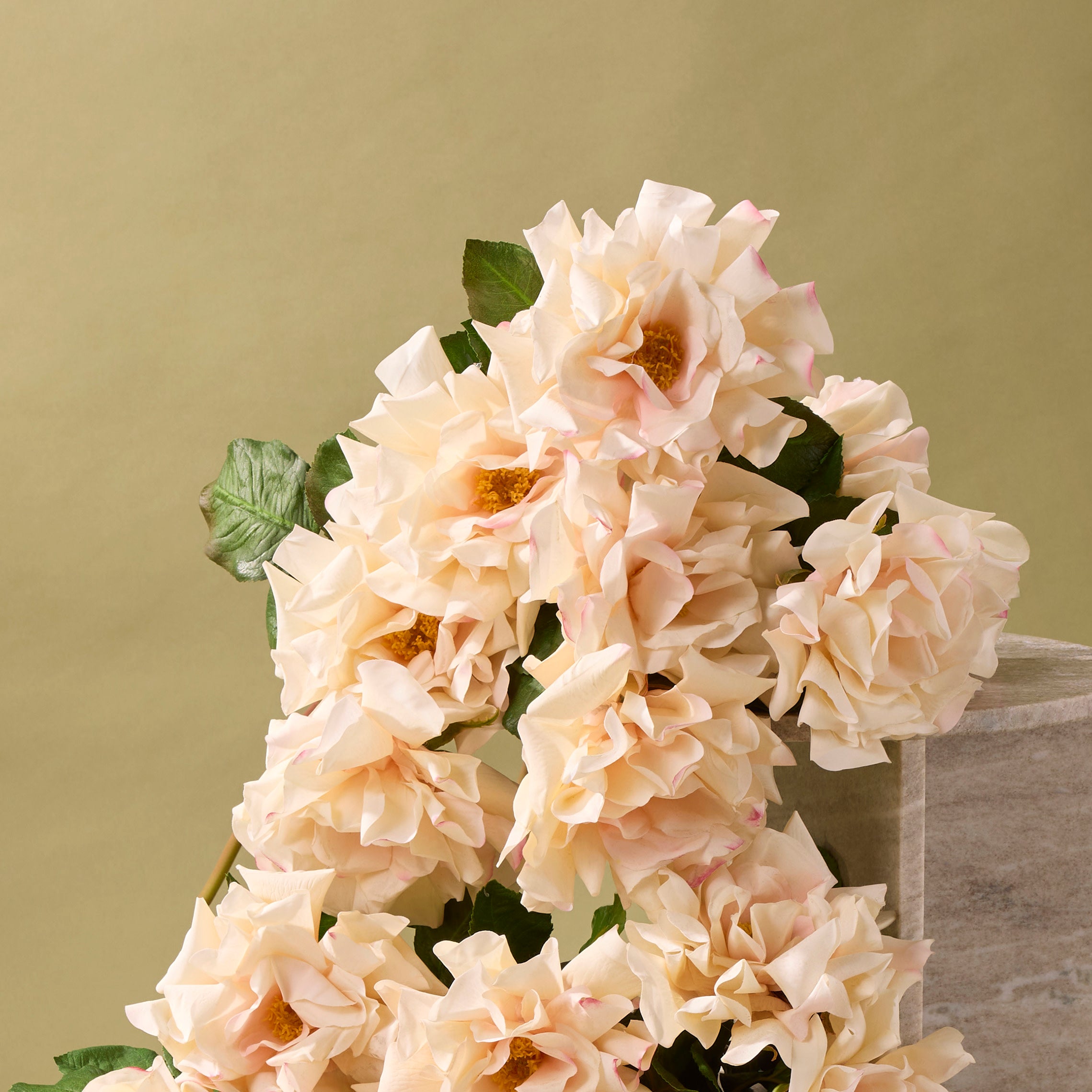 51cm Cream Faux Dutchess Rose Stems - Artificial Silk Flowers for Wedding Centerpieces, Home Decor, and Floral Arrangements