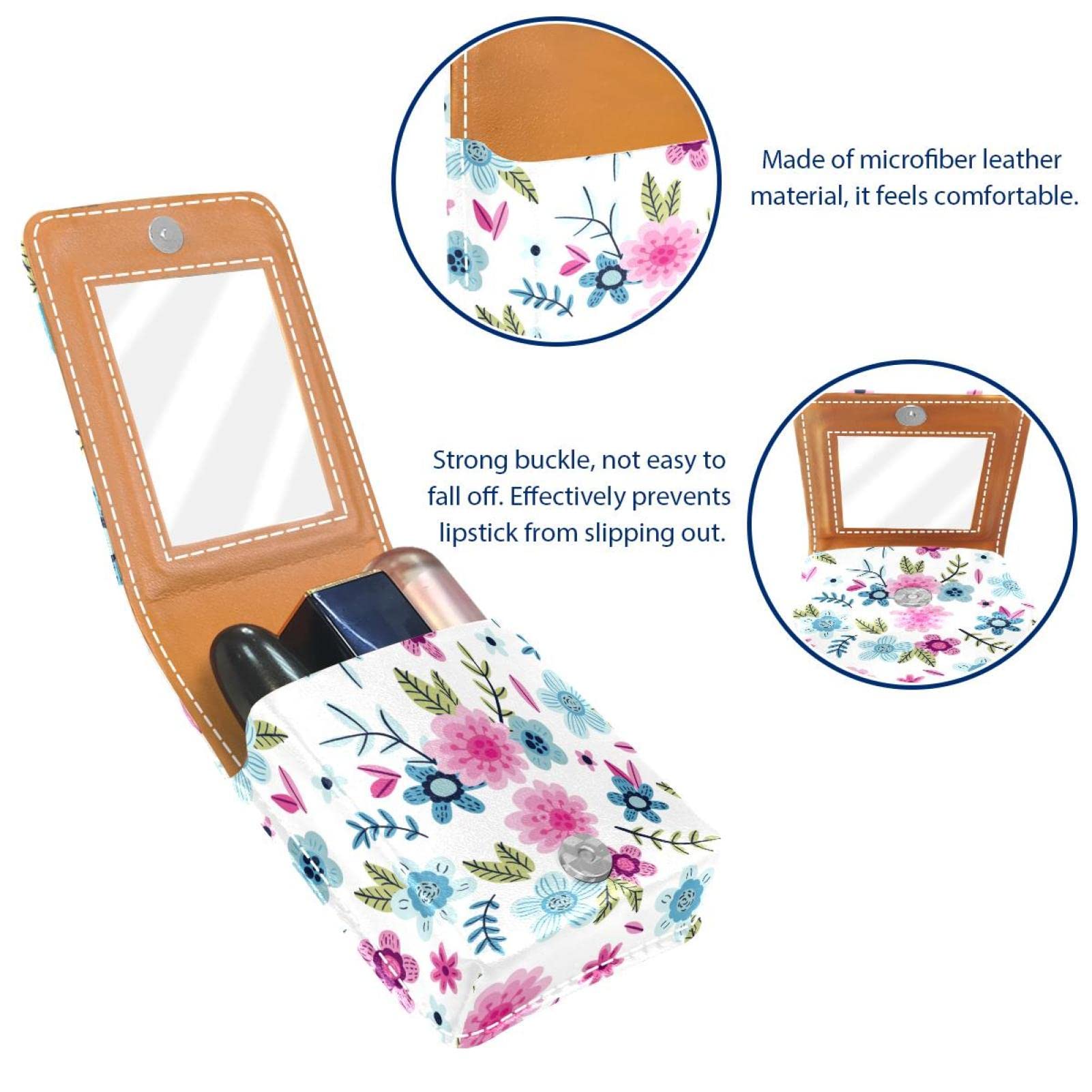 Personalized Lipstick Case - Autumn Flowers Pattern for Travel & Daily Use