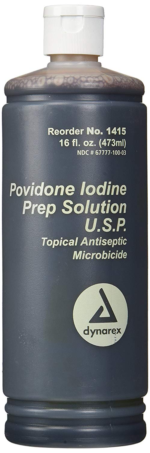 Dynarex 1415 Iodine Prep Solution - 1 oz Antiseptic for First Aid, Wound Care & Minor Cuts - Essential Medical Supply for Home, Clinic & Emergency Kits