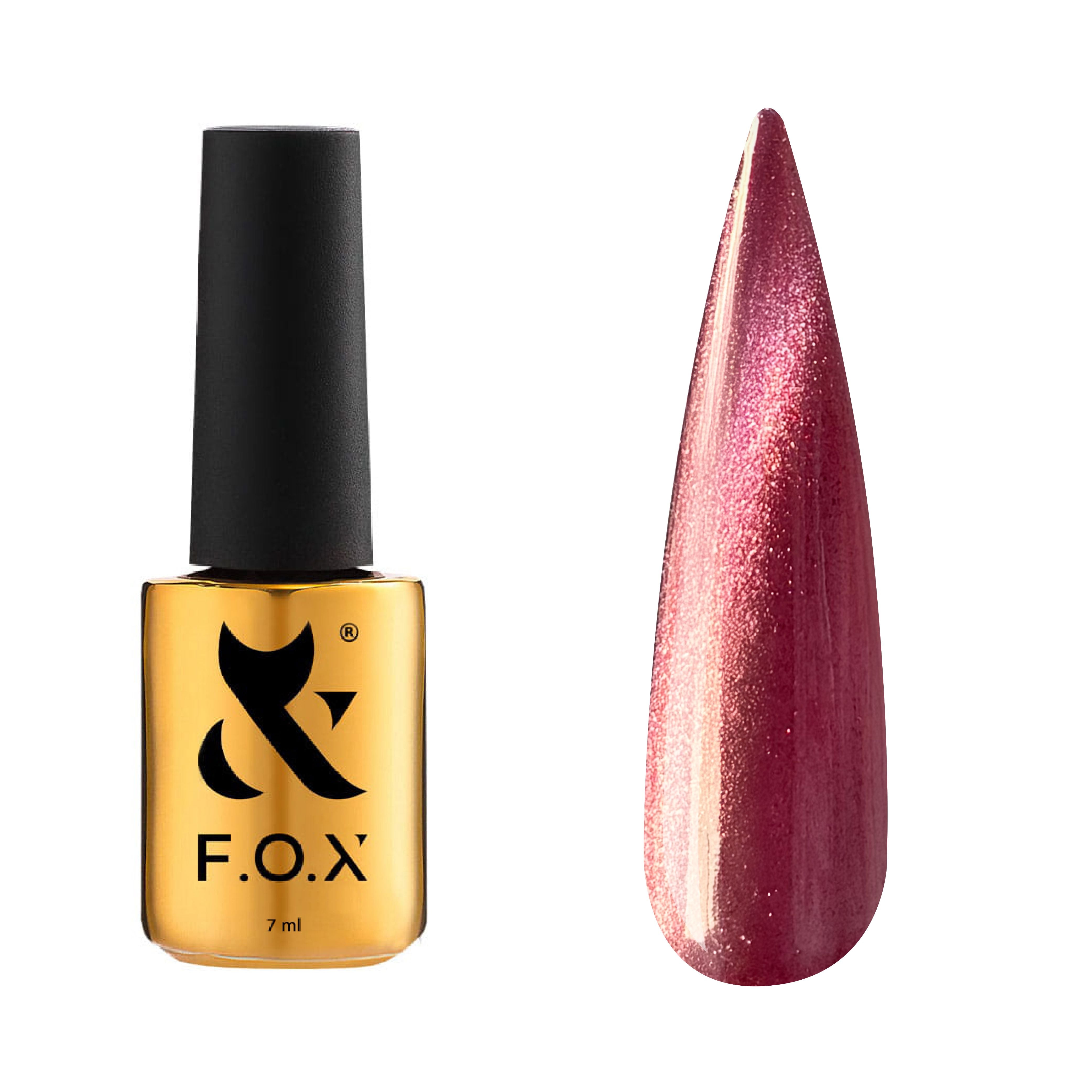 F.O.X Cat Eye Nail Polish - 7ml Red Glitter Gel for Manicures & Pedicures - Perfect for Parties, Weddings & Special Occasions