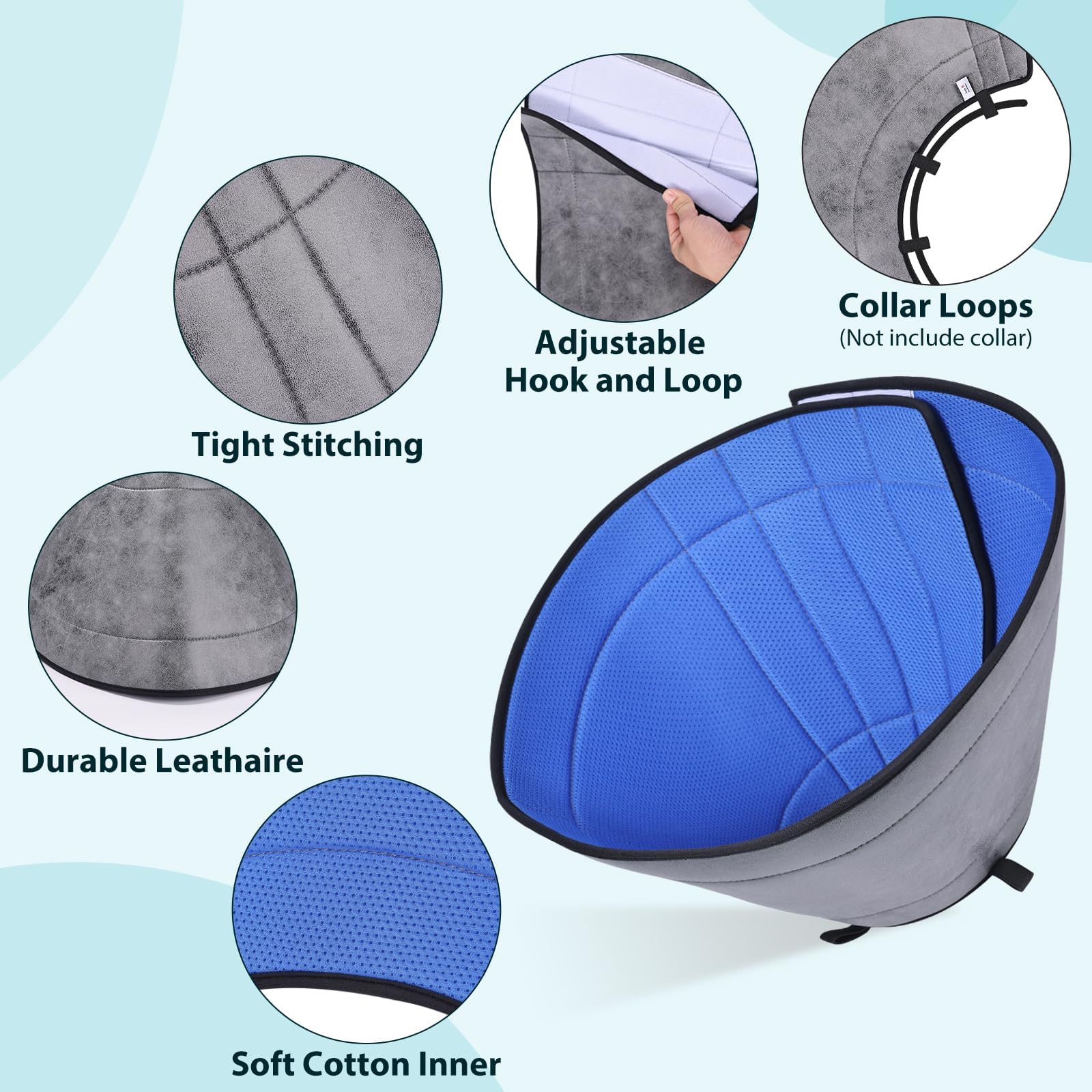 Soft Recovery Cone Collar for Small, Medium & Large Dogs & Cats - Post-Surgery Protective E-Collar to Prevent Licking & Scratching (Adjustable 9.25-10.75