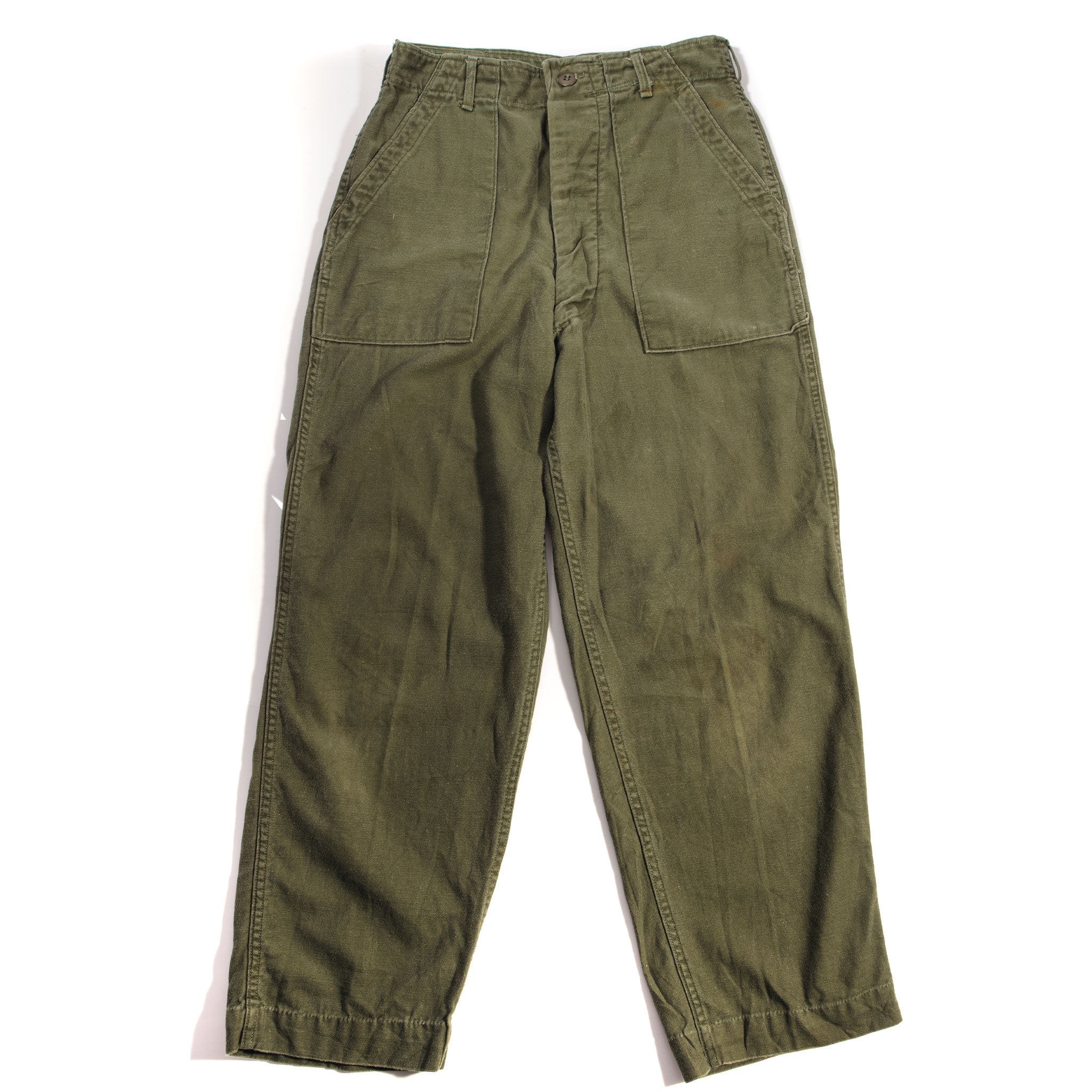 Vintage US Army OG-107 Sateen Utility Pants - 1976 Military Surplus Trousers Size 29x26 - Perfect for Outdoor Adventures, Tactical Gear & Vintage Fashion Collectors