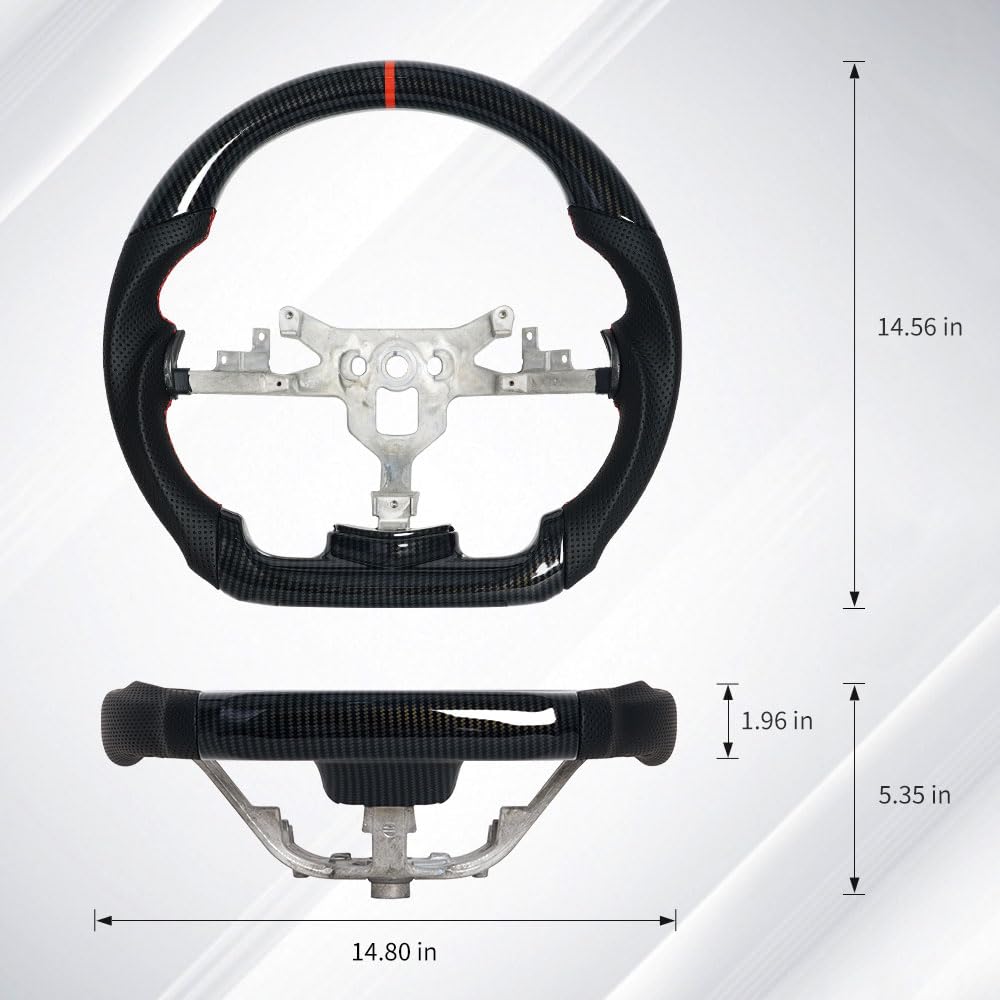 Hydro-Dip Carbon Fiber Steering Wheel - Red, Compatible with Chevy Corvette C6 2006-2011 ZR1 Z06 Models | Premium Racing Style Upgrade for Enhanced Grip & Performance | Perfect for Track Days & Custom Car Builds