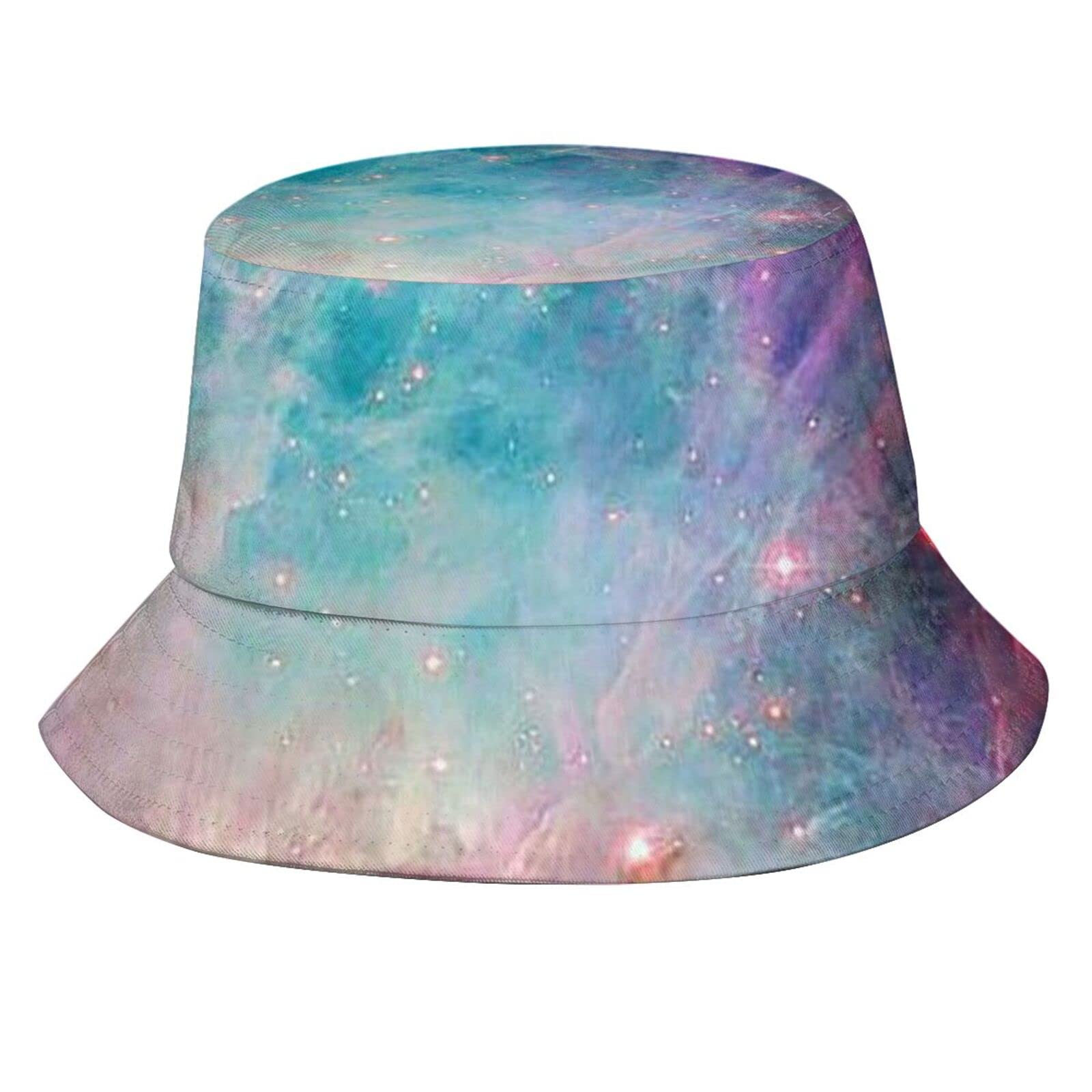 Ring Nebula Bucket Hat - Outer Space Constellation Design Sun Protection Cap for Women & Men - Perfect for Beach, Hiking, and Outdoor Adventures