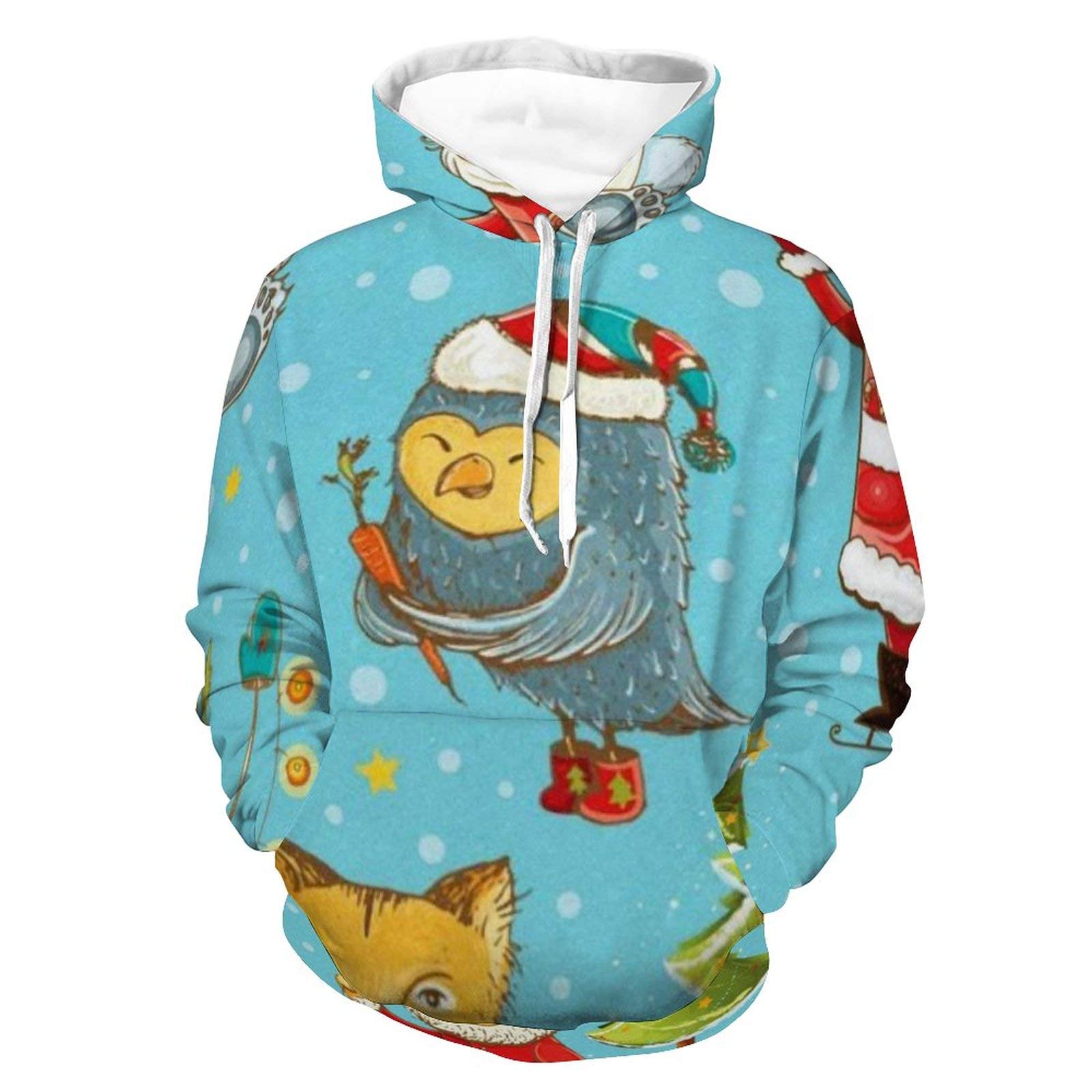 AERICKON 3D Printed Unisex Hoodies for Men & Women - Fashionable Long Sleeve Hooded T-Shirts for Outdoor Activities, Holidays & Casual Wear