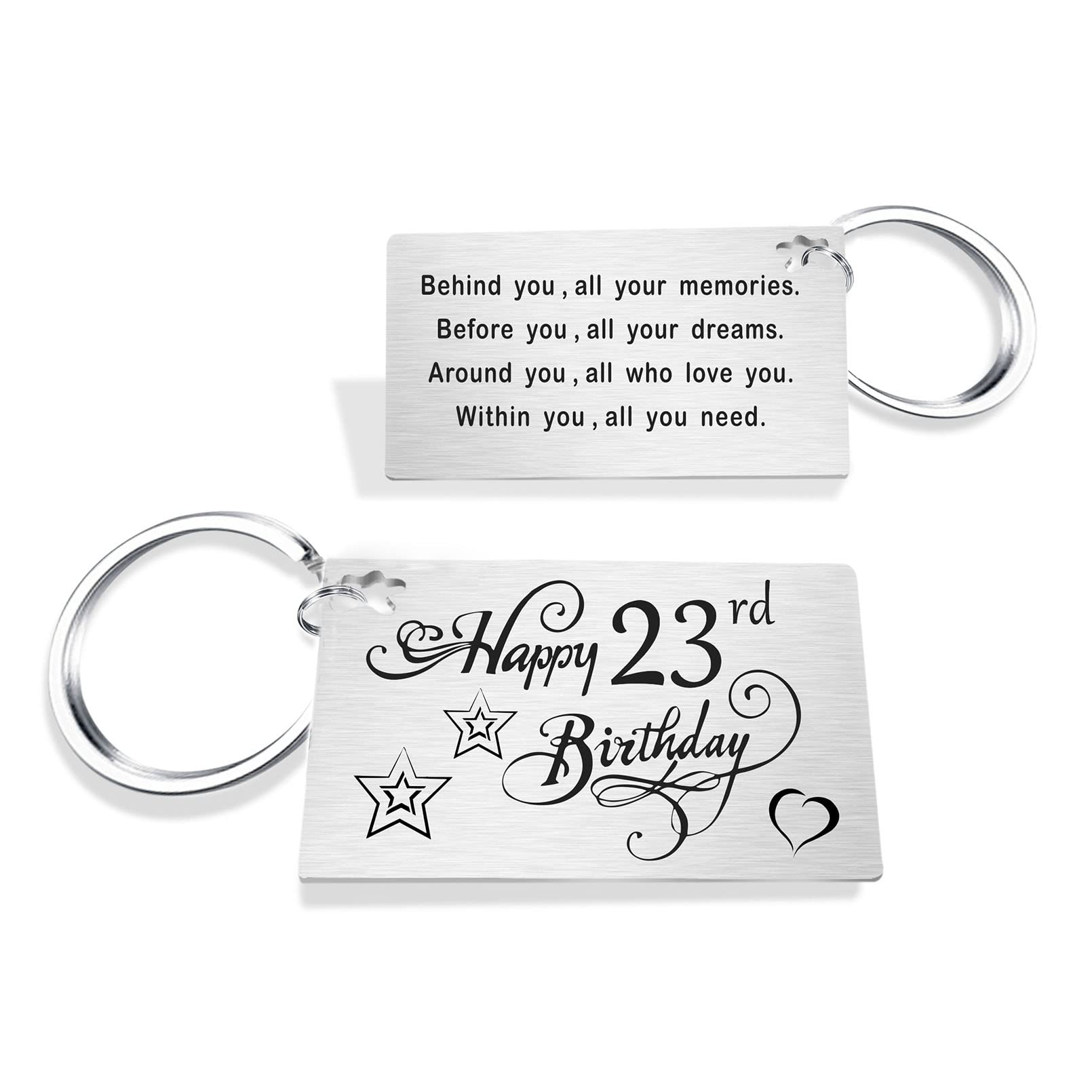 23rd Birthday Gifts for Women & Men - Personalized 23 Year Old Keychain | Unique Birthday Present for Daughter, Son, Friend | Perfect for 23rd Birthday Party, Graduation, Anniversary Celebration