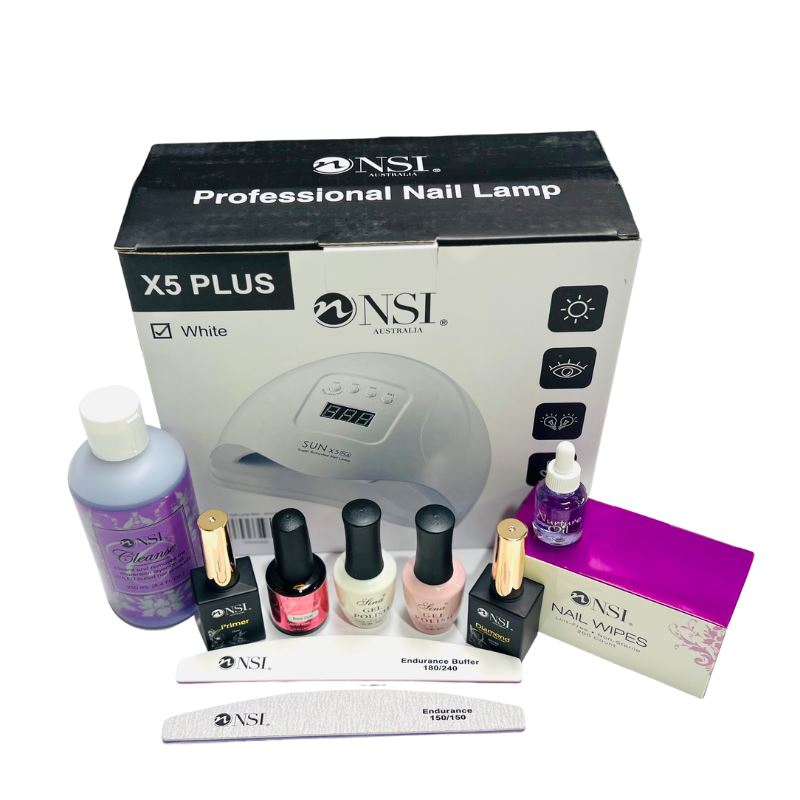 Professional NSI Gel Polish Kit for Long-Lasting Nails - At-Home & Salon Manicure & Pedicure Set with LED Lamp - Perfect for DIY Nail Art & Gel Extensions