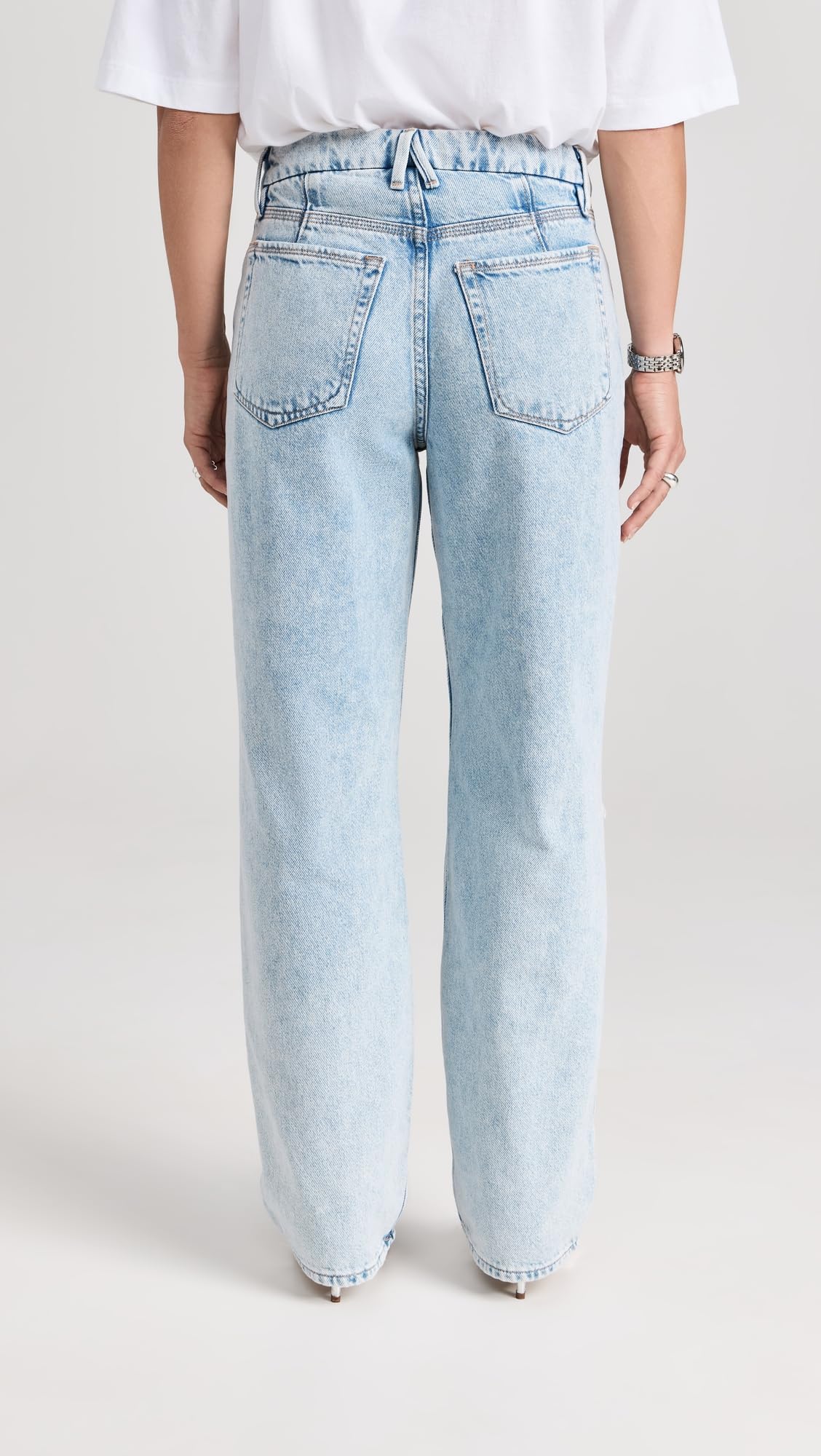 Good American Women's Good Petite 90s High Waist Straight Leg Jeans - Vintage Denim for Casual Wear, Date Night & Everyday Outfits