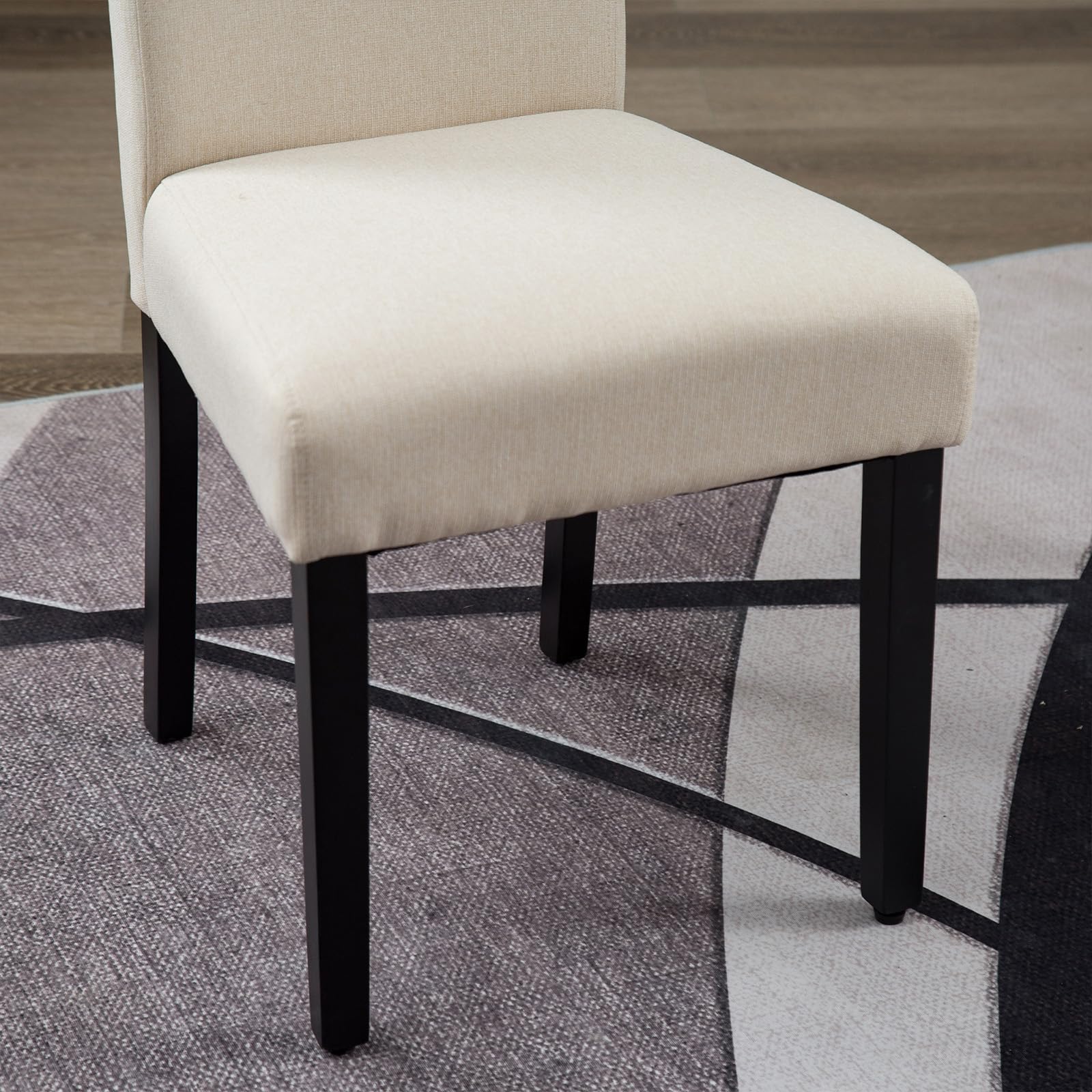 Vanity Art Mid-Century Modern Dining Chairs Set of 2 - Genuine Leather Upholstered Solid Wood Accent Chairs for Kitchen, Dining Room & Living Room | Elegant Home Decor & Comfortable Seating for Dinner Parties & Family Gatherings