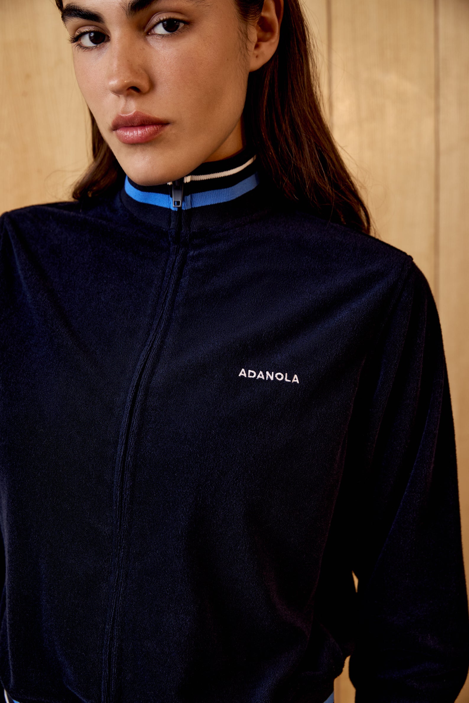 Terry Towelling Contrast Track Jacket - Navy Blue | Comfortable & Stylish Men's Athletic Wear for Gym, Running & Casual Outfits