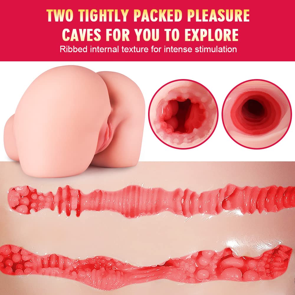 Realistic Male Masturbator - 3D Lifelike Soft Butt Sex Doll with Vagina & Anal for Men | Adult Pleasure Toy for Solo Play & Enhanced Intimacy | Perfect for Discreet Use at Home or Travel