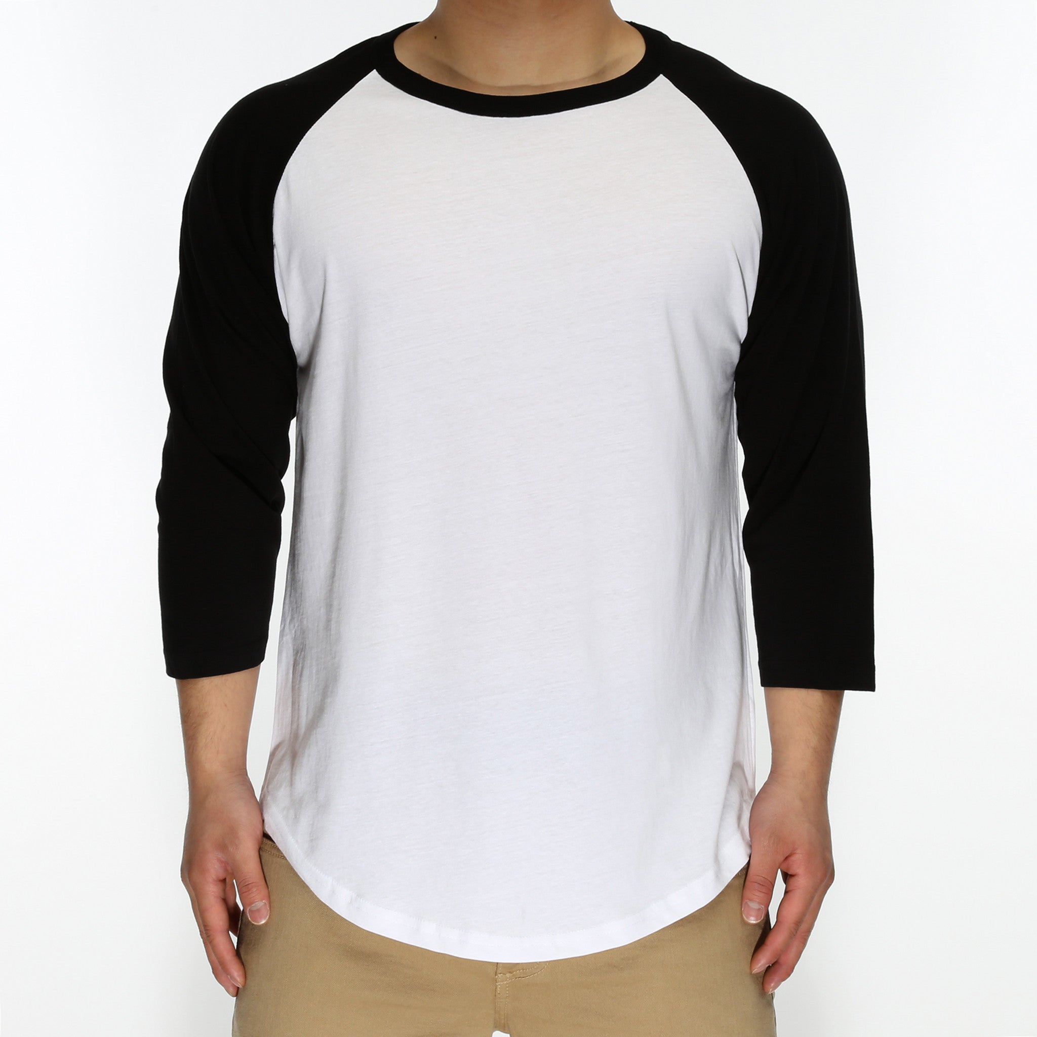 New Star 3/4 Sleeve Baseball Tee for Men & Women - Soft Cotton Blend Jersey Top in White/Black - Perfect for Casual Wear, Sports & Street Style
