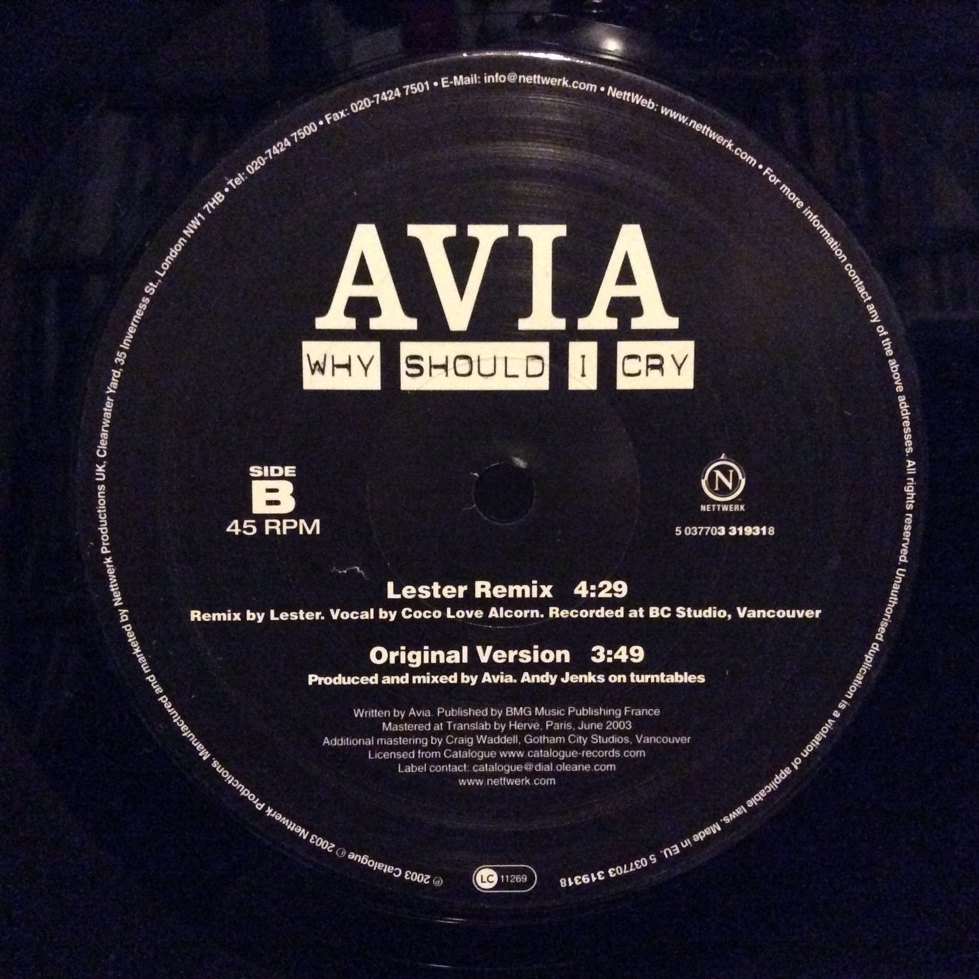 Avia 'Why Should I Cry' 12