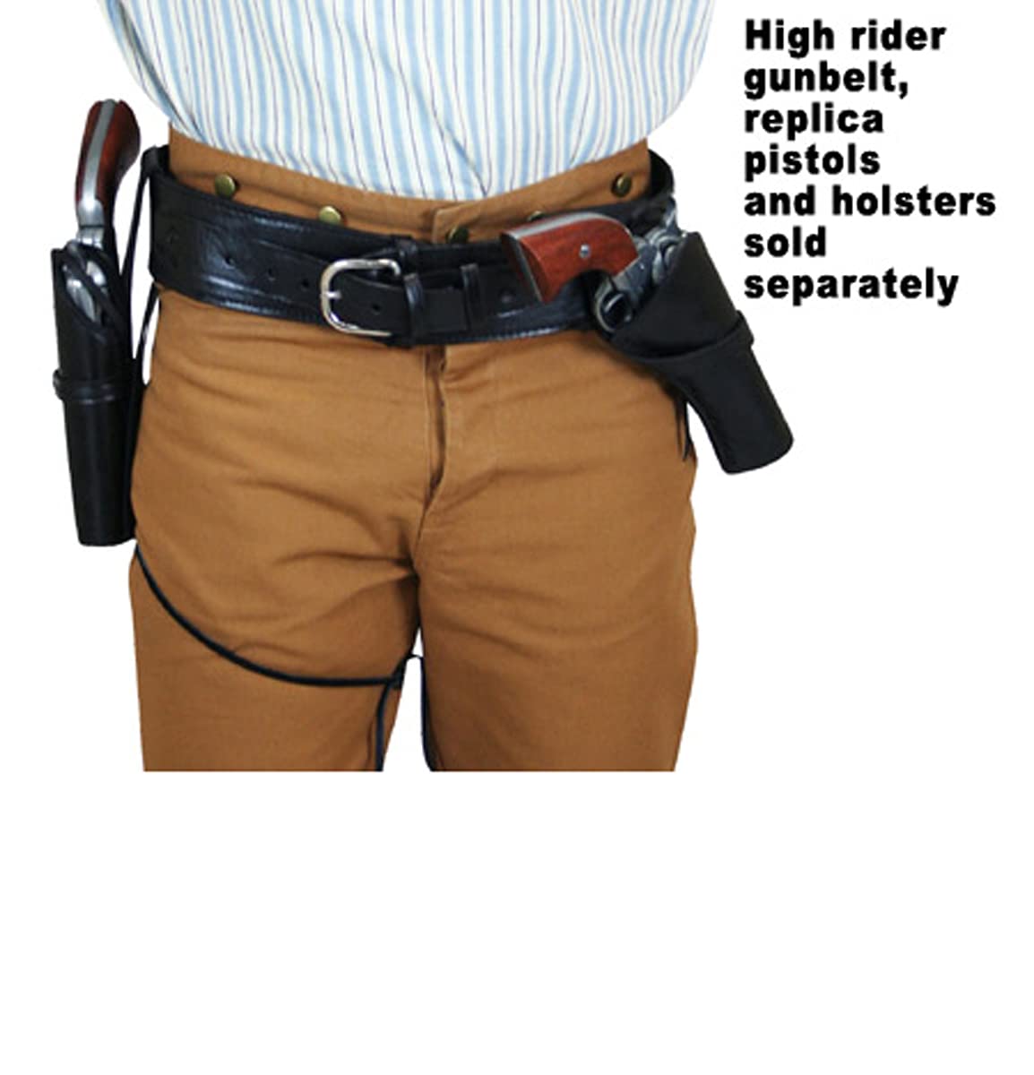 Standard Right Hand Western Cross Draw Holster - Plain Leather Single Action Revolver Gun Holster for Wild West Style | Perfect for Cowboy Reenactments, Shooting Ranges & Western Themed Events