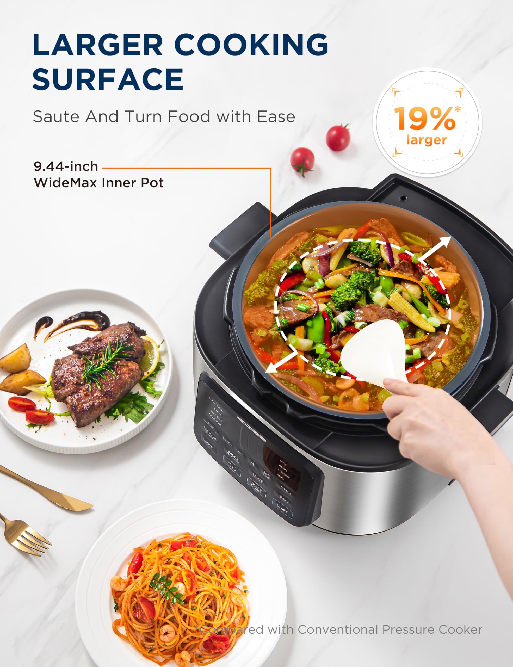 Midea WideMax 12-in-1 Electric Pressure Cooker 6.5 Quart - Multi-Functional Programmable Slow Cooker, Rice Cooker & Steamer with 12 Presets - Perfect for Meal Prep, Family Dinners & Healthy Cooking