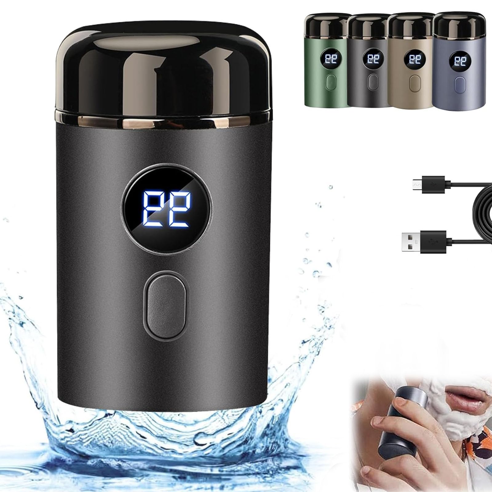Doonai Mini Portable Electric Shaver for Men - USB Rechargeable Travel Shaver, New Upgrade Pocket Shaver for Smooth Shaving - Perfect for Travel, Gym & Daily Use (Black)