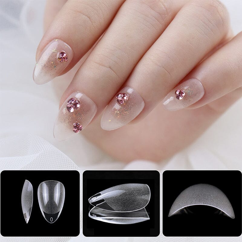 120pcs Semi Frosted Almond Nail Tips - Professional Acrylic Nail Extensions for Salon & DIY Manicure | Perfect for Weddings, Parties & Special Occasions