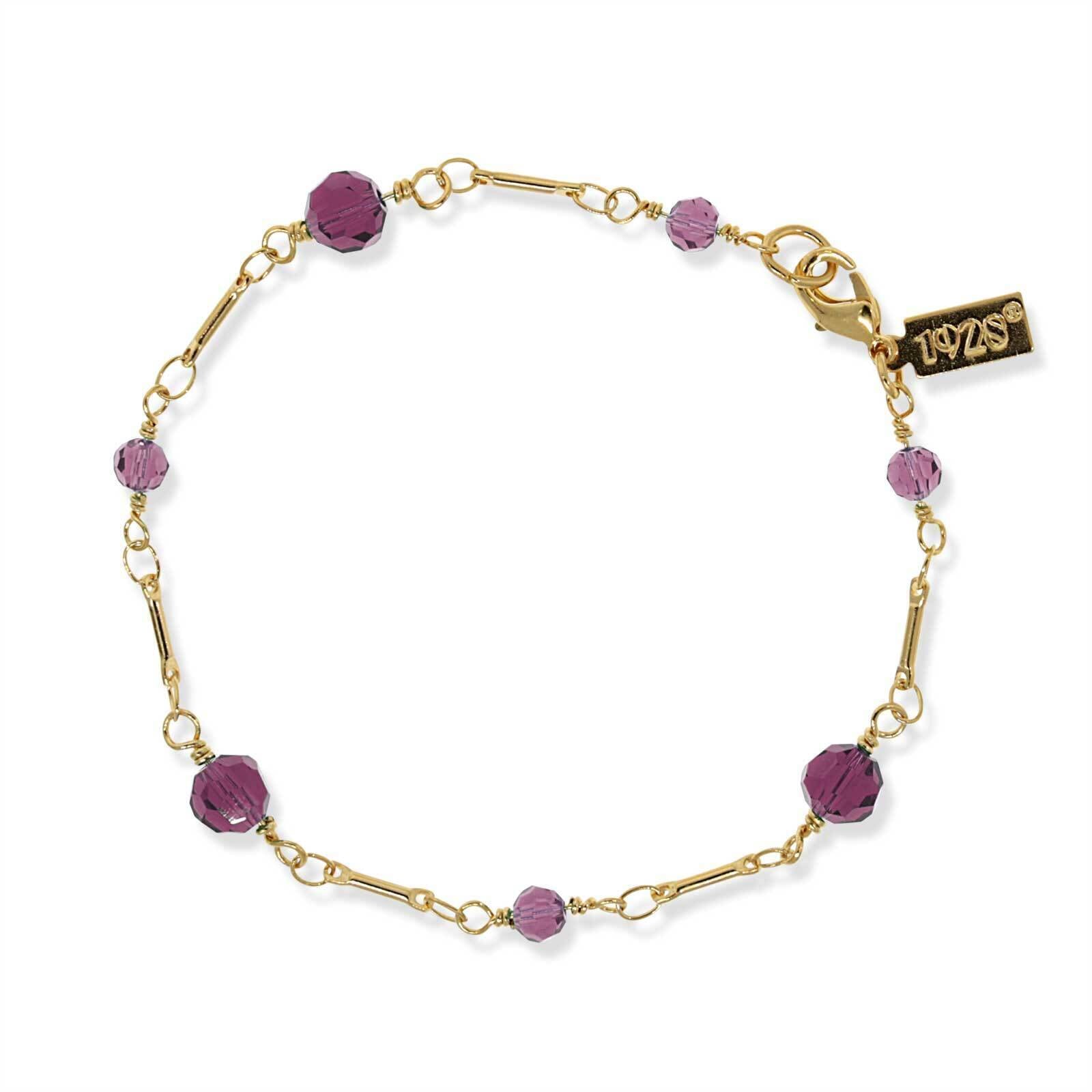 1928 Jewelry Faceted Crystal Beaded Chain Bracelet for Women - 7 Inch Adjustable Vintage Style Boho Bracelet for Party, Wedding & Everyday Wear