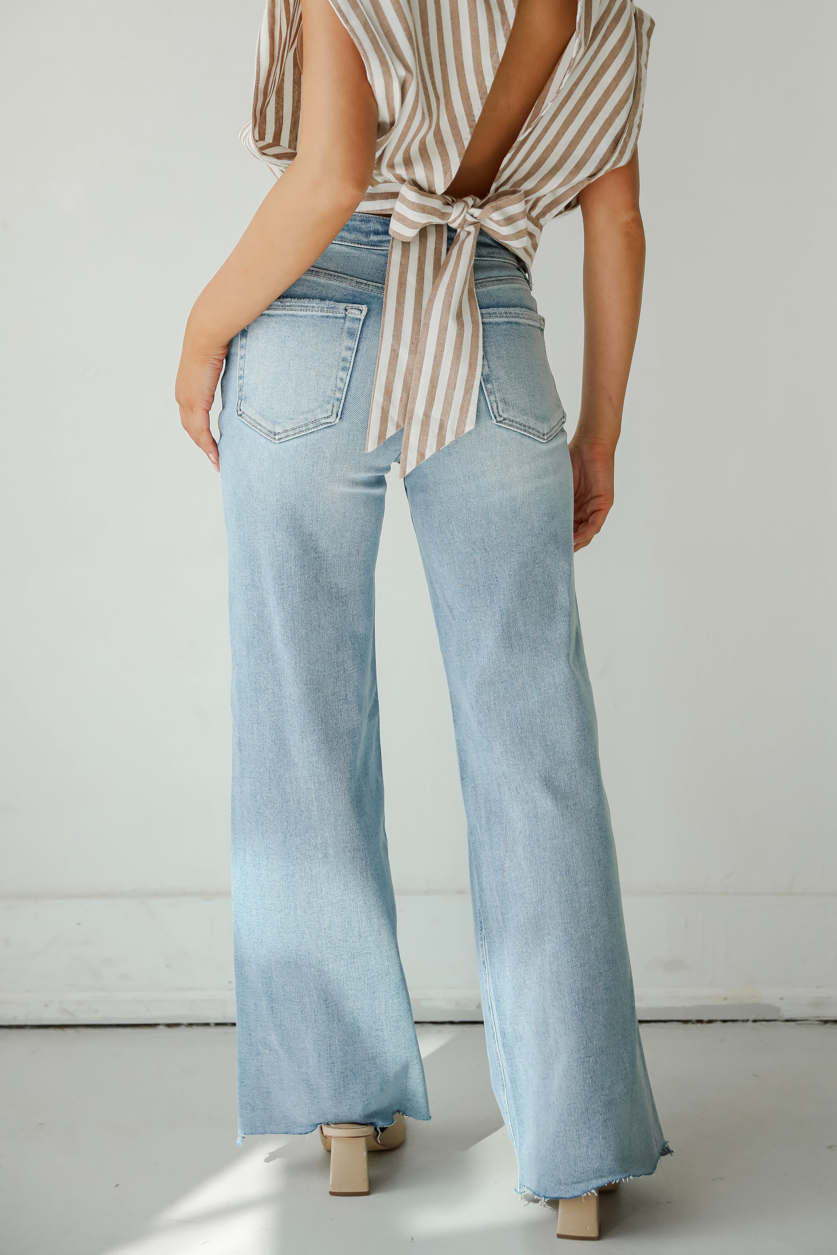 Bailey Light Wash High Rise Distressed Wide Leg Jeans for Women | Vintage Denim Pants | Casual & Streetwear Outfits | Perfect for Everyday Wear and Date Nights