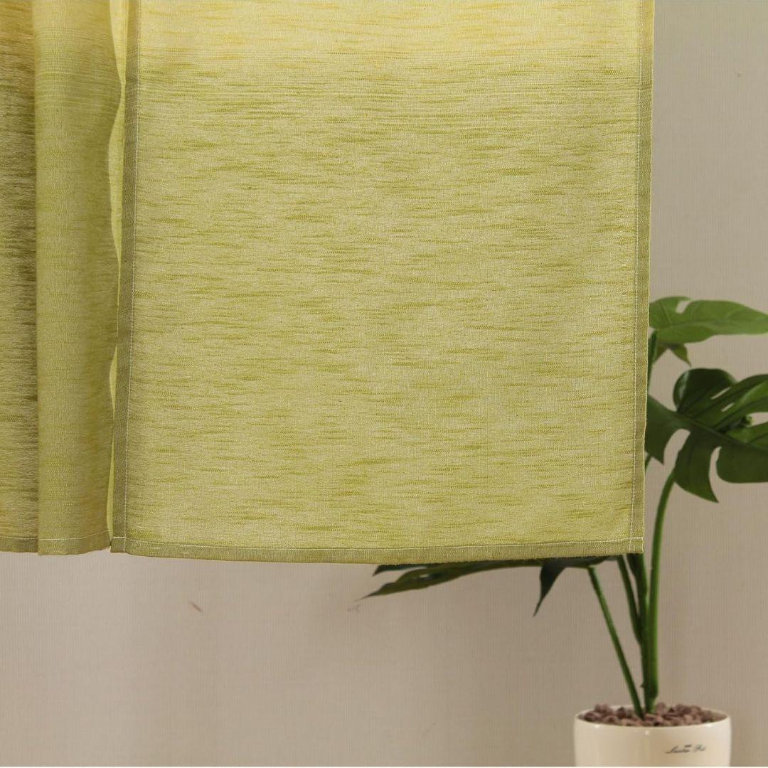Hand-Printed Green Matcha Noren Linen Door Curtain - Japanese Style Room Divider for Home, Cafe & Office Decor