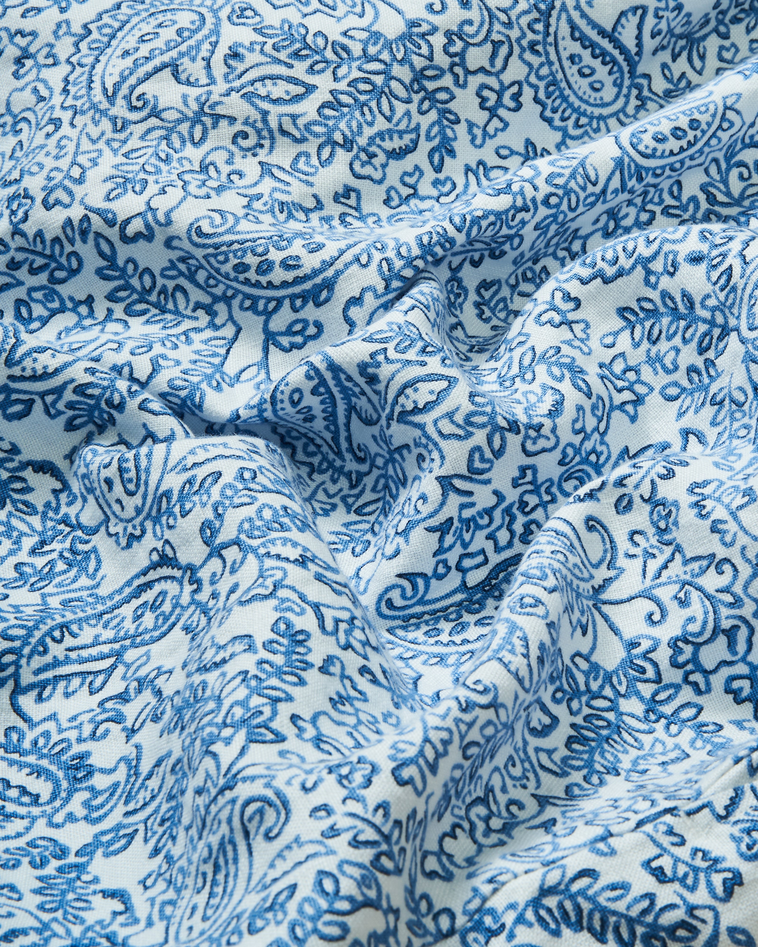 Stylish Atlantic Blue Paisley Linen Beach Coverup - Lightweight Summer Swimwear Cover Up for Women - Perfect for Poolside, Vacation & Beach Getaways