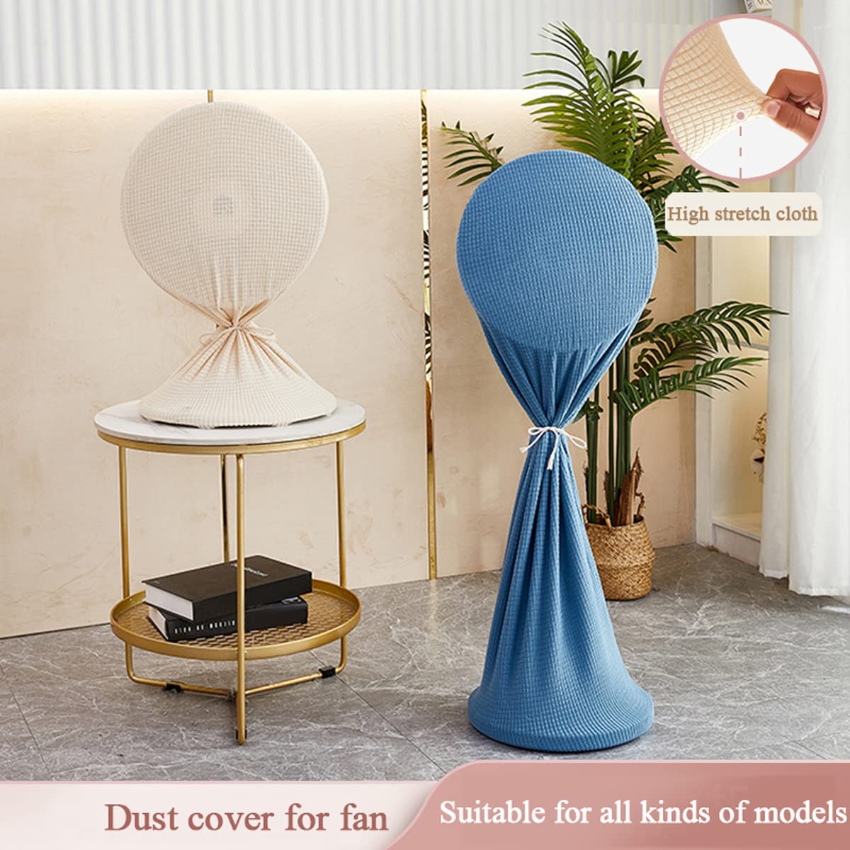 Universal Fan Dust Cover - Stretchable Round Standing Fan Protector, Elastic Floor Fan Cover for Home Use (Blue) | Dust Protection for Standing Fans, Cooling Units & Home Appliances