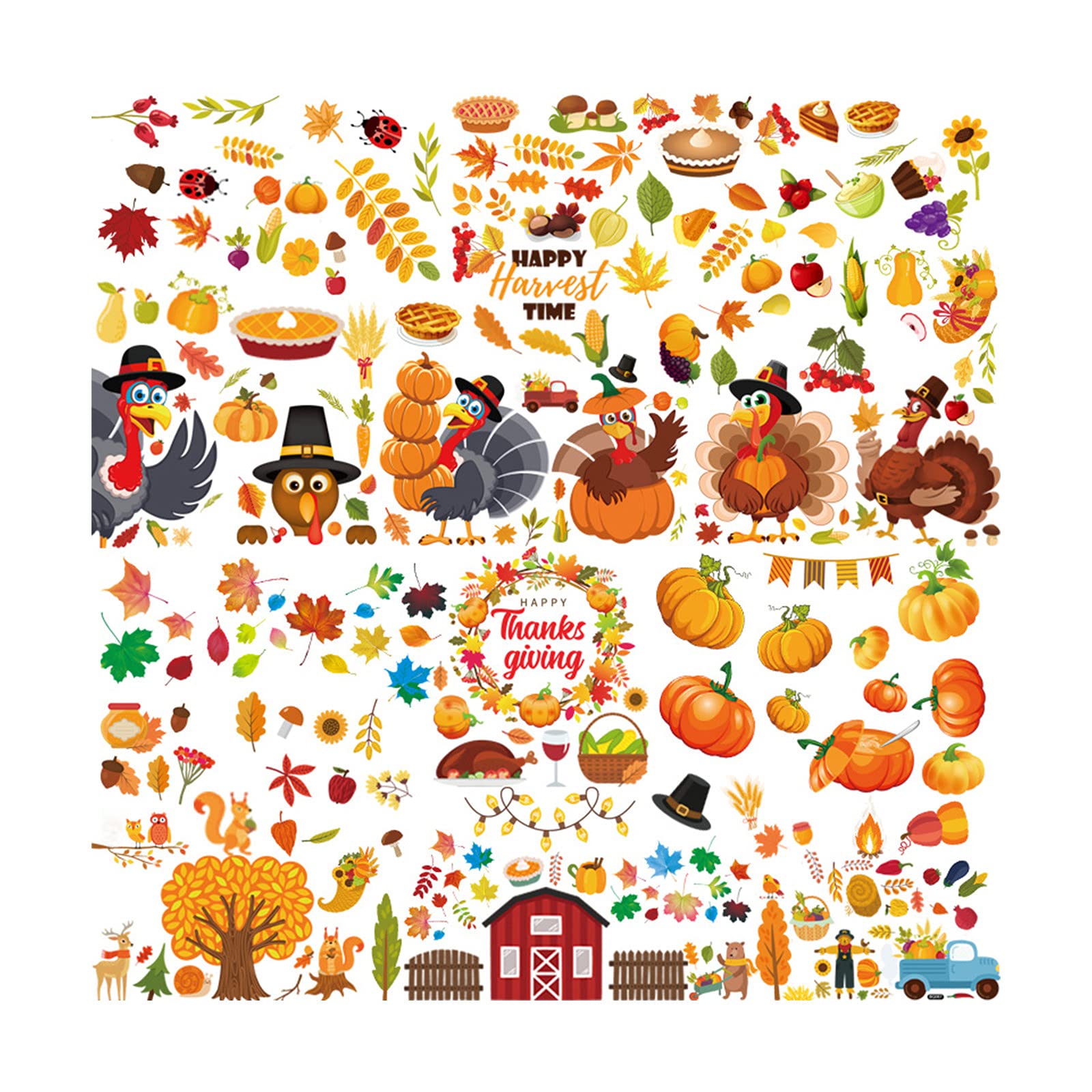 Celendi Farmhouse Thanksgiving Wall Art - Autumn Maple Leaf Static Stickers for Windows, Home Decor & Fall Party Scenes | Perfect for Seasonal Decor, Thanksgiving Parties & Farmhouse Style Interiors