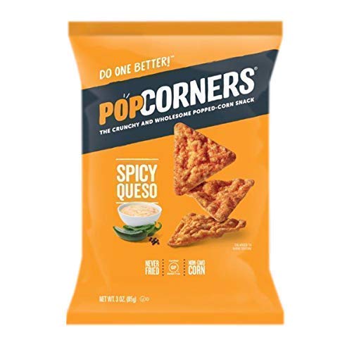 POPCORNERS Spicy Queso Popped Corn Snacks - 3oz Bags (Pack of 12) | Gluten-Free, Non-GMO | Perfect for Movie Nights, Parties & Office Snacks