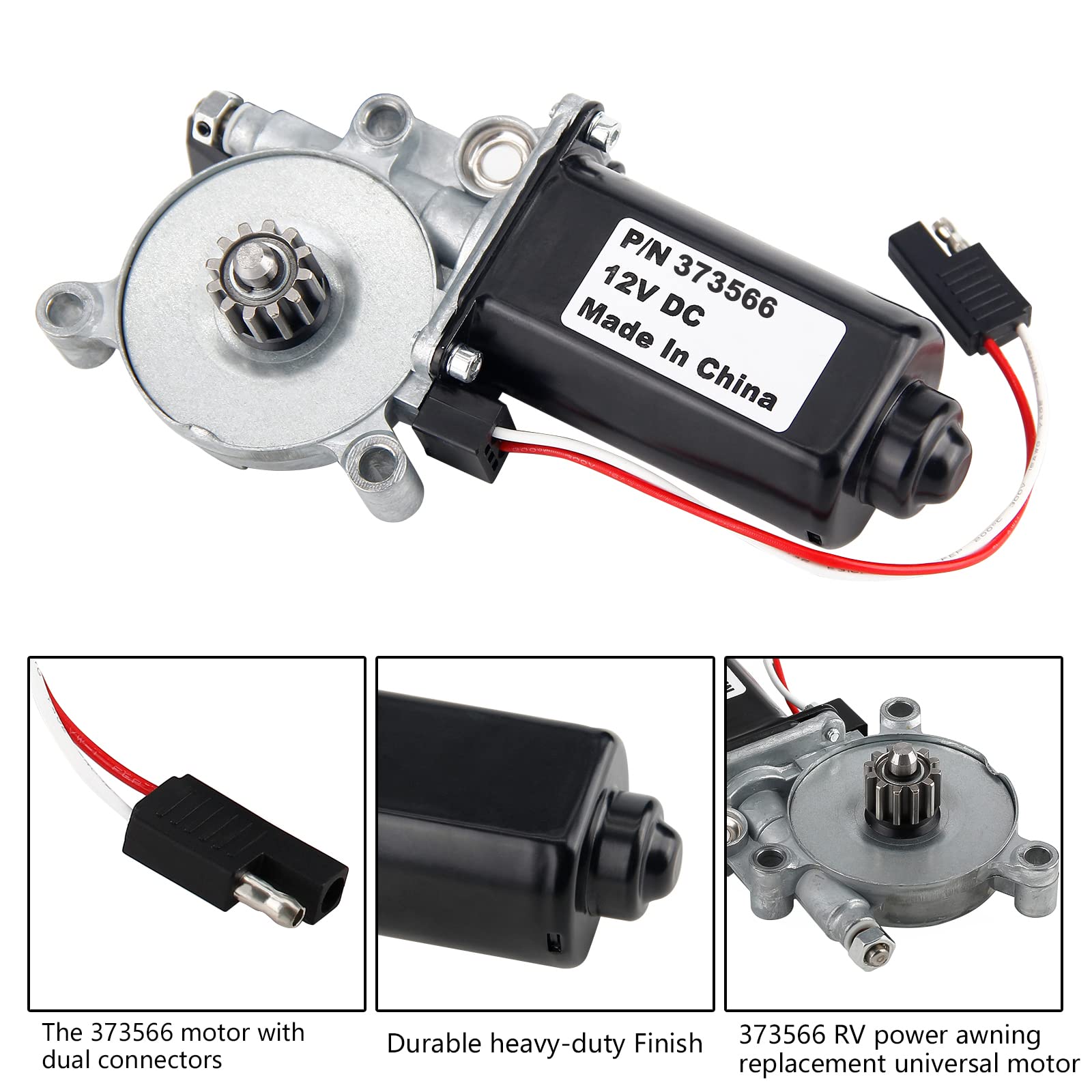 Universal 12V DC 75-RPM RV Power Awning Replacement Motor - Compatible with Solera & Most RV Awnings | Durable RV Accessory for Outdoor Shade & Weather Protection