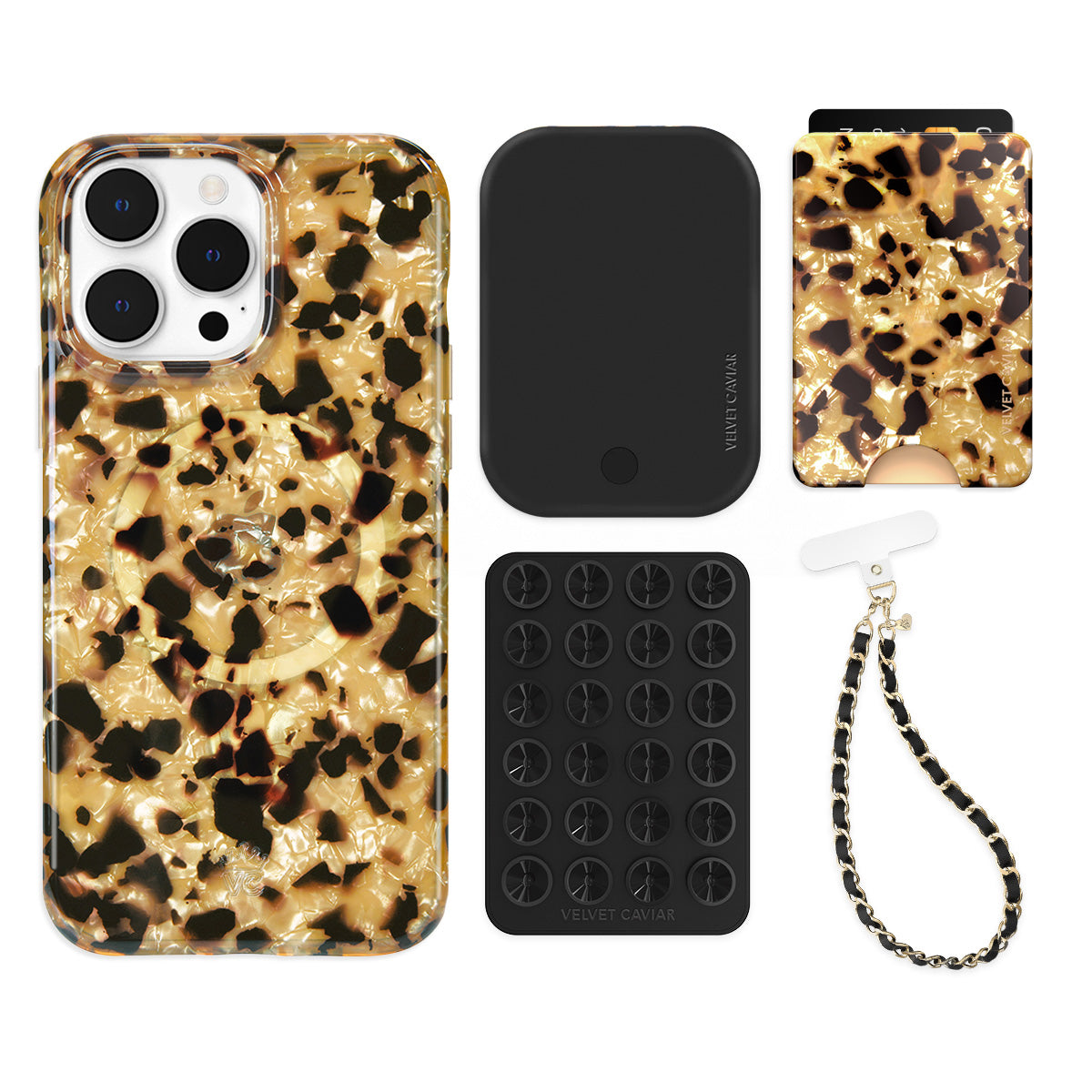 Blonde Tortoise iPhone Wallet Case with Card Holder - Slim Protective Phone Cover for iPhone 13/14/15 Pro Max - Perfect for Travel, Shopping & Everyday Use
