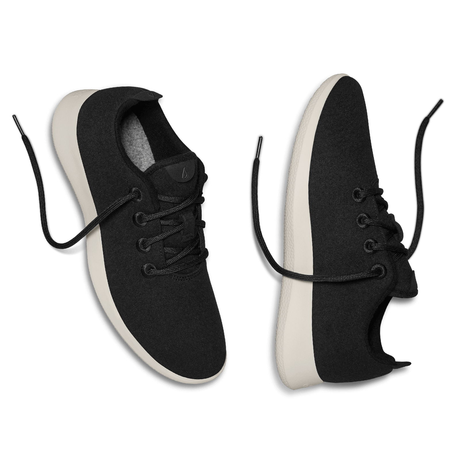 Women's Wool Runner Sneakers - True Black with Cream Sole | Comfortable & Eco-Friendly Shoes for Walking, Running & Casual Wear