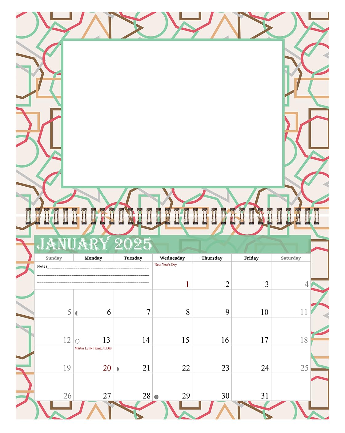 2025 Spiral-Bound Photo Frame Wall Calendar - Customizable with Your Own Photos - 12-Month Desktop & Wall Planner (Edition #011) - Perfect for Home, Office, or Gift Giving