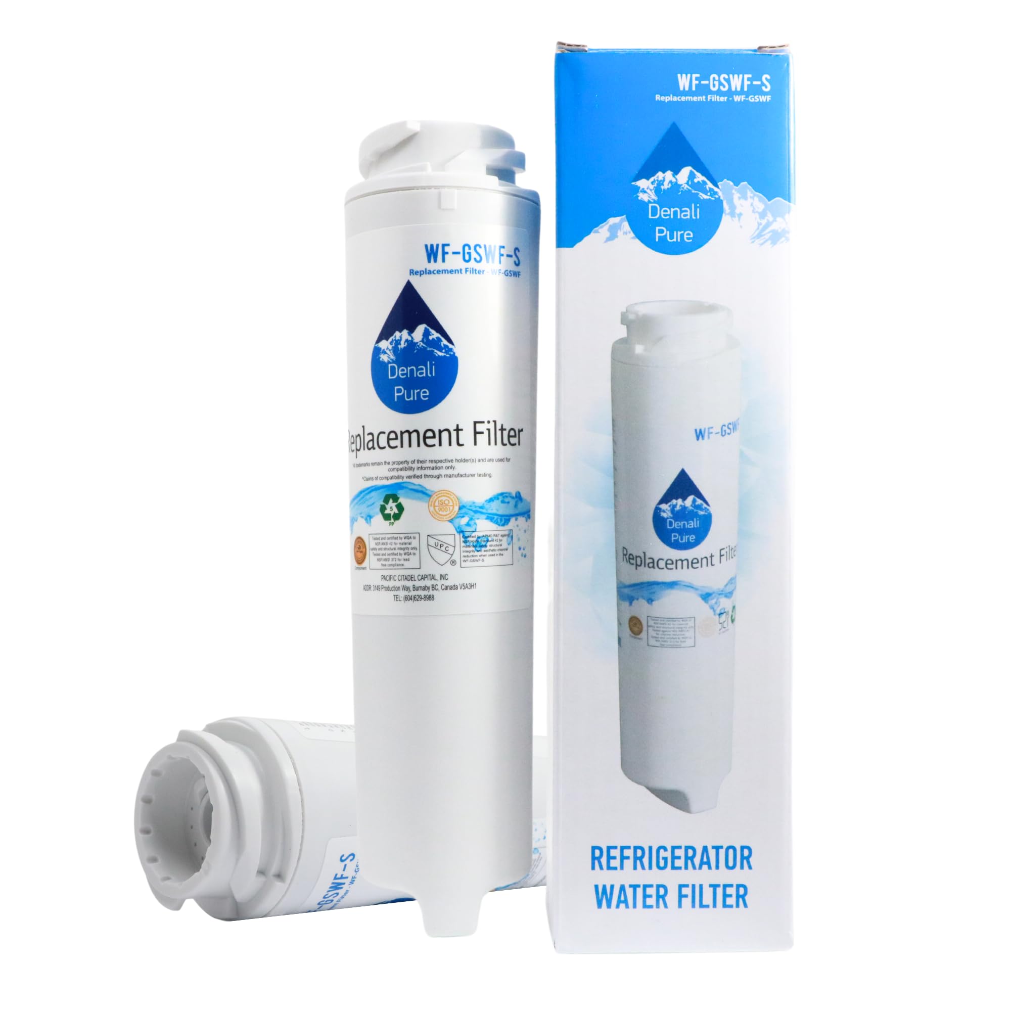 GE PDS20SFSALSS Refrigerator Water Filter Replacement - Compatible with General Electric GSWF Fridge Filter Cartridge | Pure Drinking Water for Home & Office Use