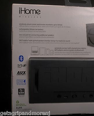 iHOME Grey Mini Rechargeable Bluetooth Stereo Speaker with Rubberized Finish - Portable Wireless Speaker for Home, Office, Travel & Outdoor Use