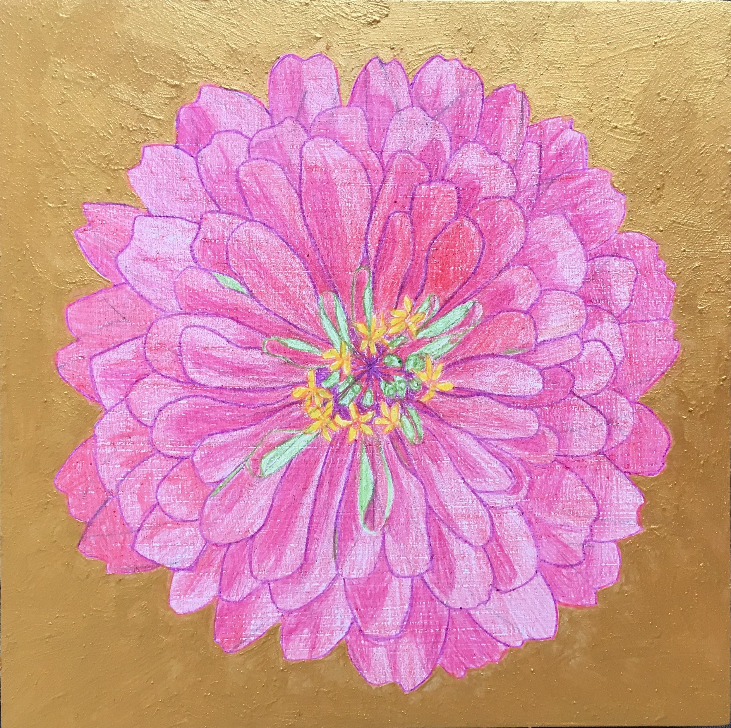 Kristin Balmer: Zinnia 3 - Elegant Floral Home Decor for Living Room, Bedroom & Office - Perfect for Wall Art, Gifts & Interior Design
