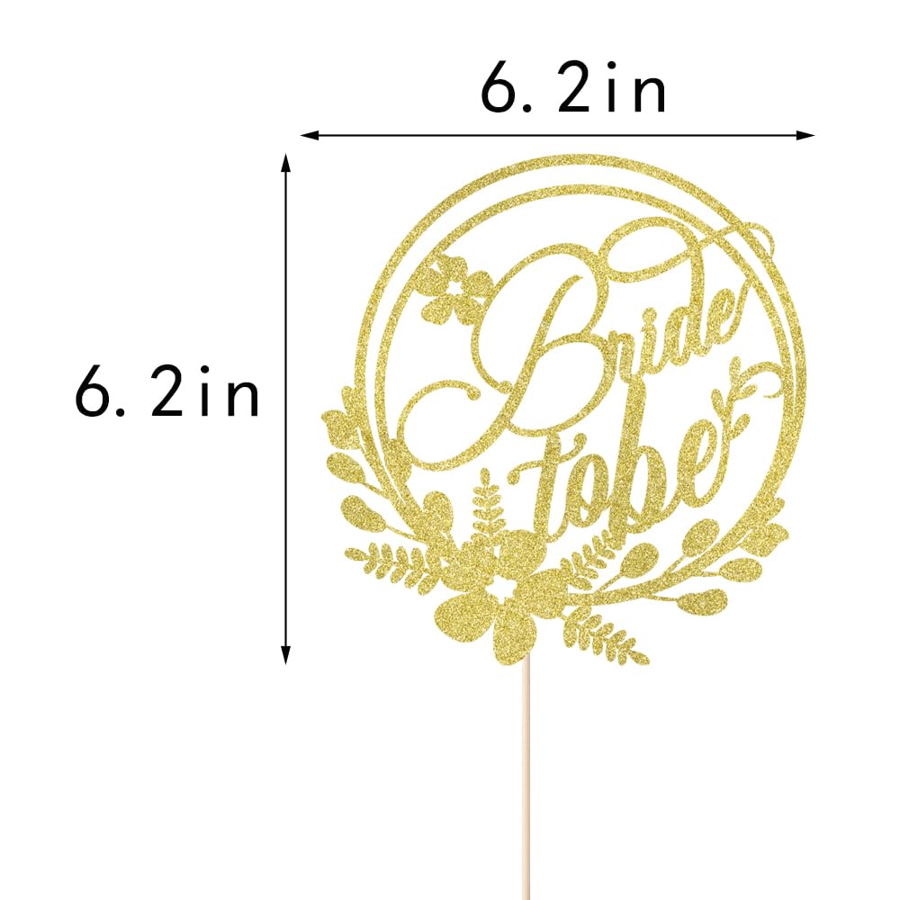 Kaoenla Gold Glitter Bride-to-Be Cake Topper - Wedding Cake Decorations for Bachelorette Party, Bridal Shower, Engagement & Marriage Celebrations - Perfect for Proposal, Reception & Anniversary Cakes