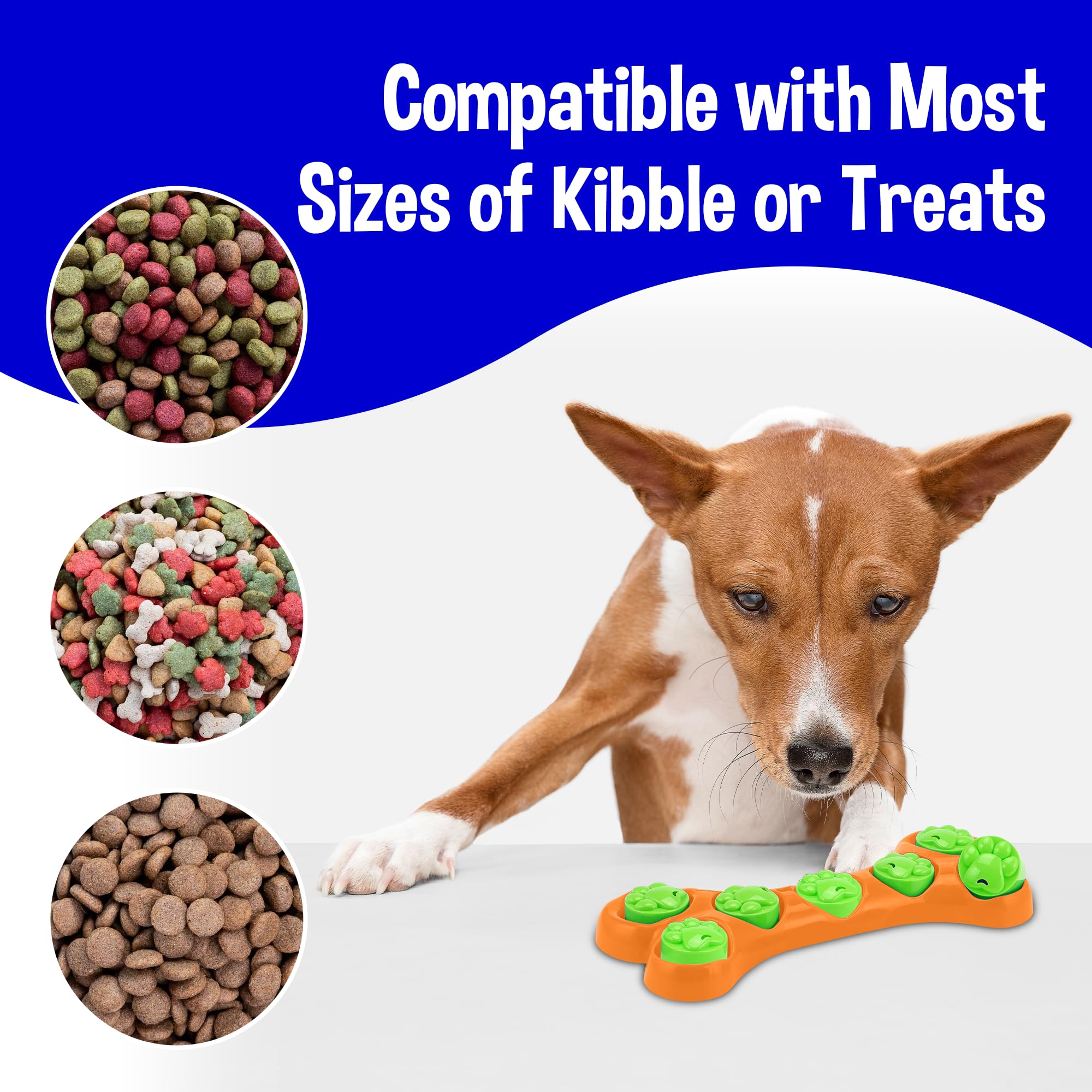 Kats'N Us Interactive Dog Toy & Slow Feeder Bowl - Puzzle Feeder for Mental Stimulation, Lick Mat for Dogs, Large Breed Mealtime Solution (Orange) - Perfect for Boredom Relief & Anxiety Reduction During Feeding Time