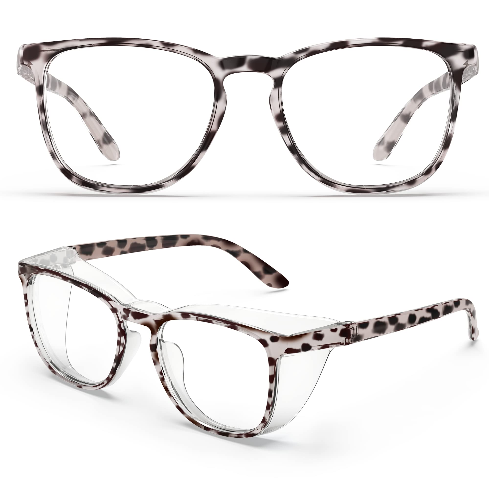 Anti-Fog Safety Glasses - Clear Square Safety Goggles with Scratch Resistant & Blue Light Blocking for Men & Women - Perfect for Construction, Lab Work & Computer Use