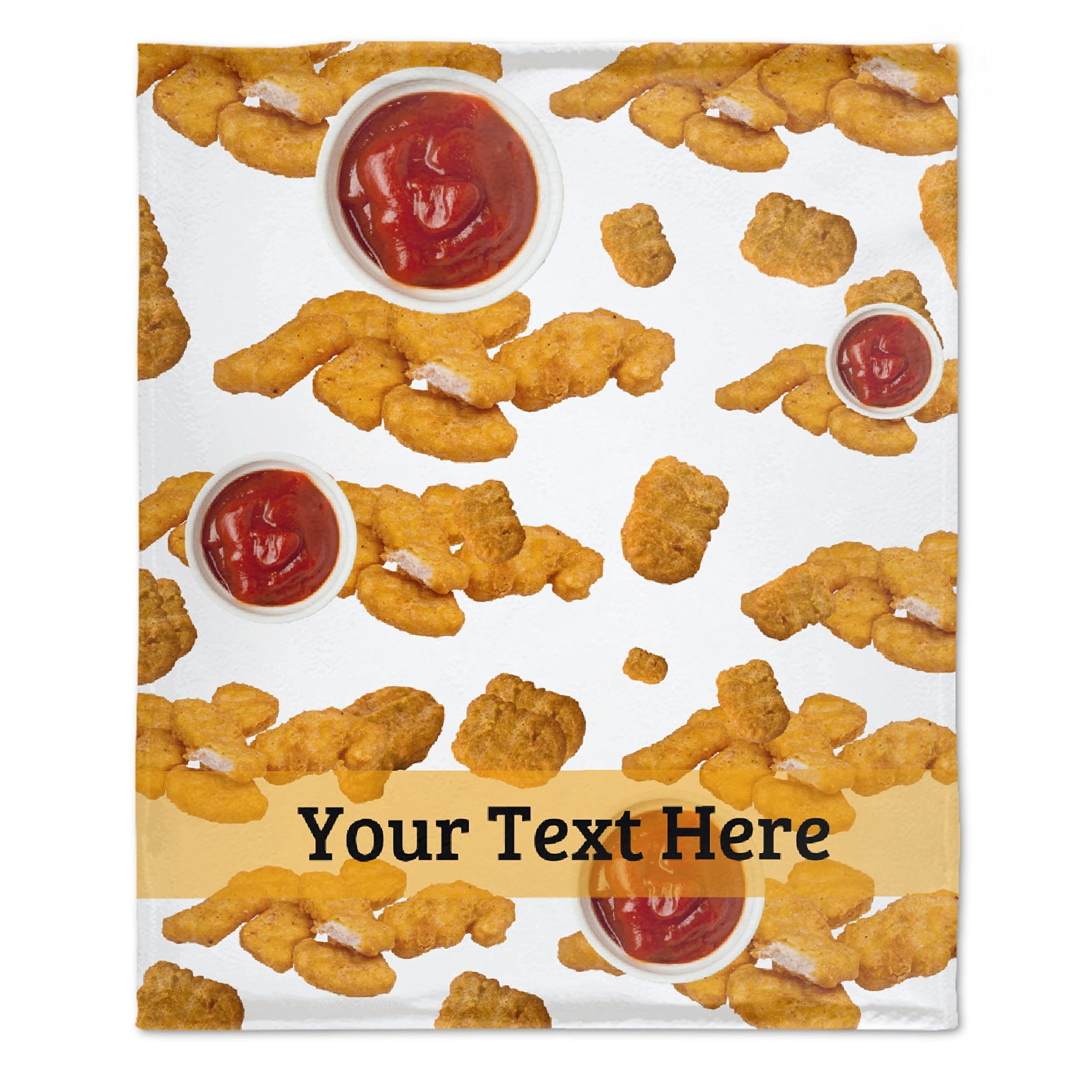 Personalized Fried Chicken Nuggets Blanket - Custom Name Blanket for Girls & Boys - Ultra Soft Lightweight Flannel Throw - Perfect Gift for Couch, Bed, Sofa & Home Decor - Great for Family Movie Nights & Cozy Winter Evenings