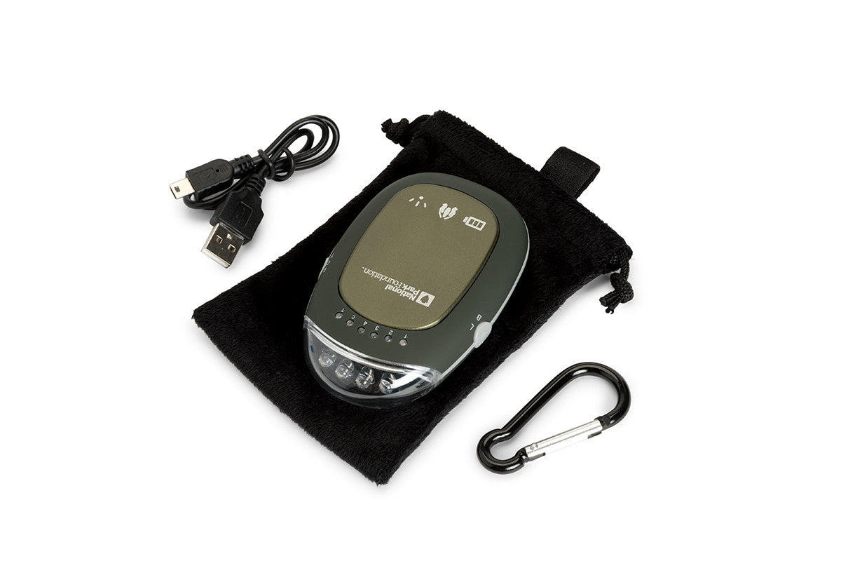 National Park Foundation Rechargeable Power Bank - Portable Hand Warmer & LED Flashlight for Camping, Hiking & Outdoor Adventures