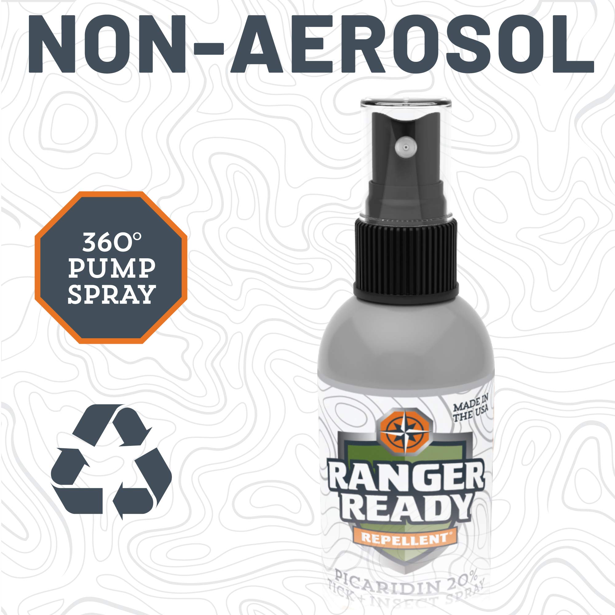 Ranger Ready Picaridin Insect Repellent Spray - DEET-Free, Travel Size (3.4 Oz) | Orange Scent | Outdoor Protection for Camping, Hiking & Travel | Mosquito & Tick Repellent
