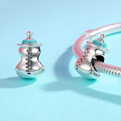 Sterling Silver Baby Footprint Charm - 925 Silver Birth Record Bead for Bracelet & Necklace - Perfect Baby Shower Gift & Newborn Keepsake Jewelry